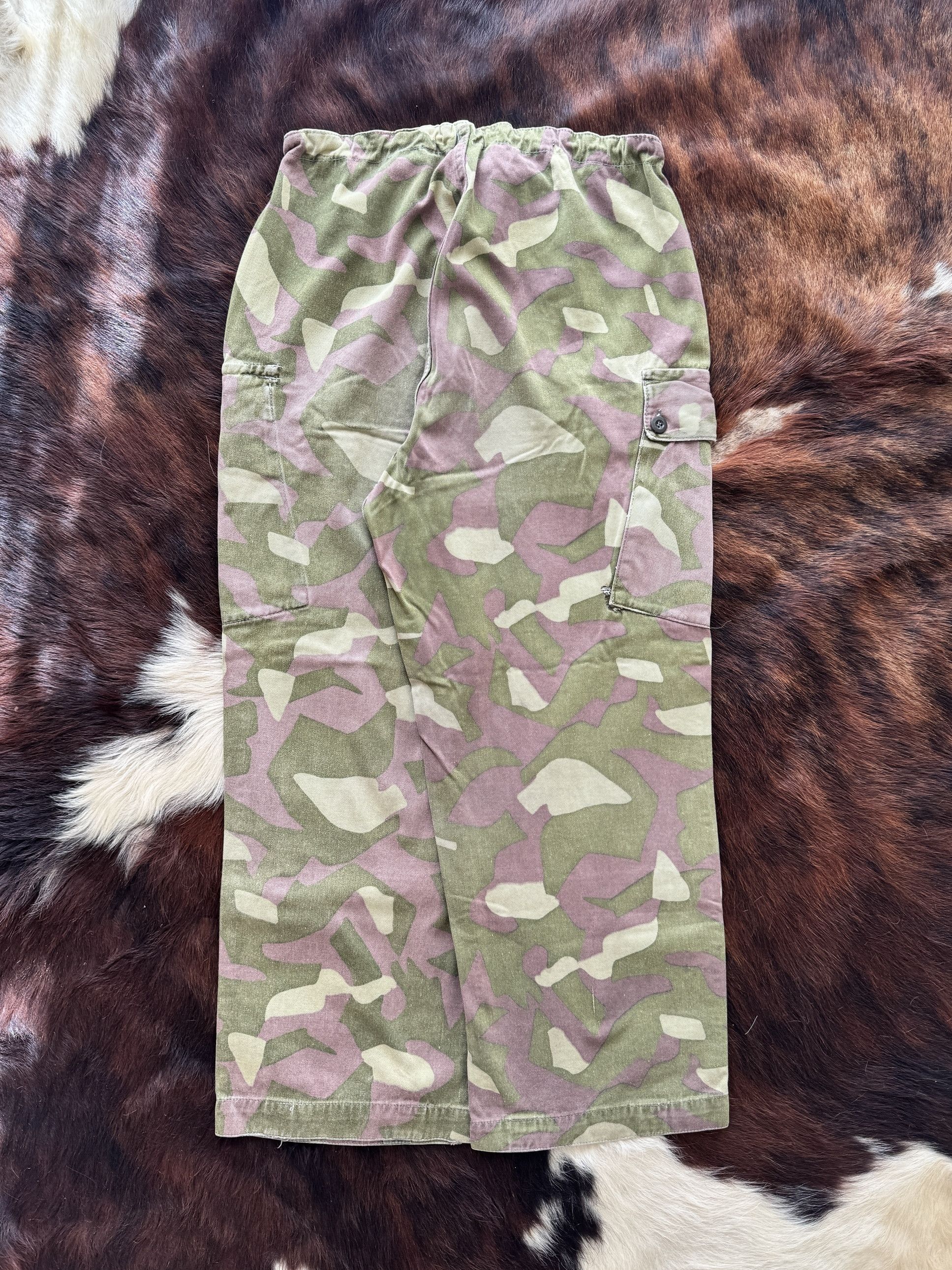 Vintage 60s Finnish Camou Cargo Pants Size 28" / US 6 / IT 42 - 3 Thumbnail