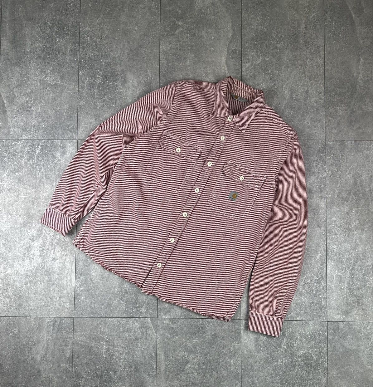 Carhartt Carhartt Long Sleeve Harbour Shirt White/Red Size US L / EU 52-54 / 3 - 3 Thumbnail