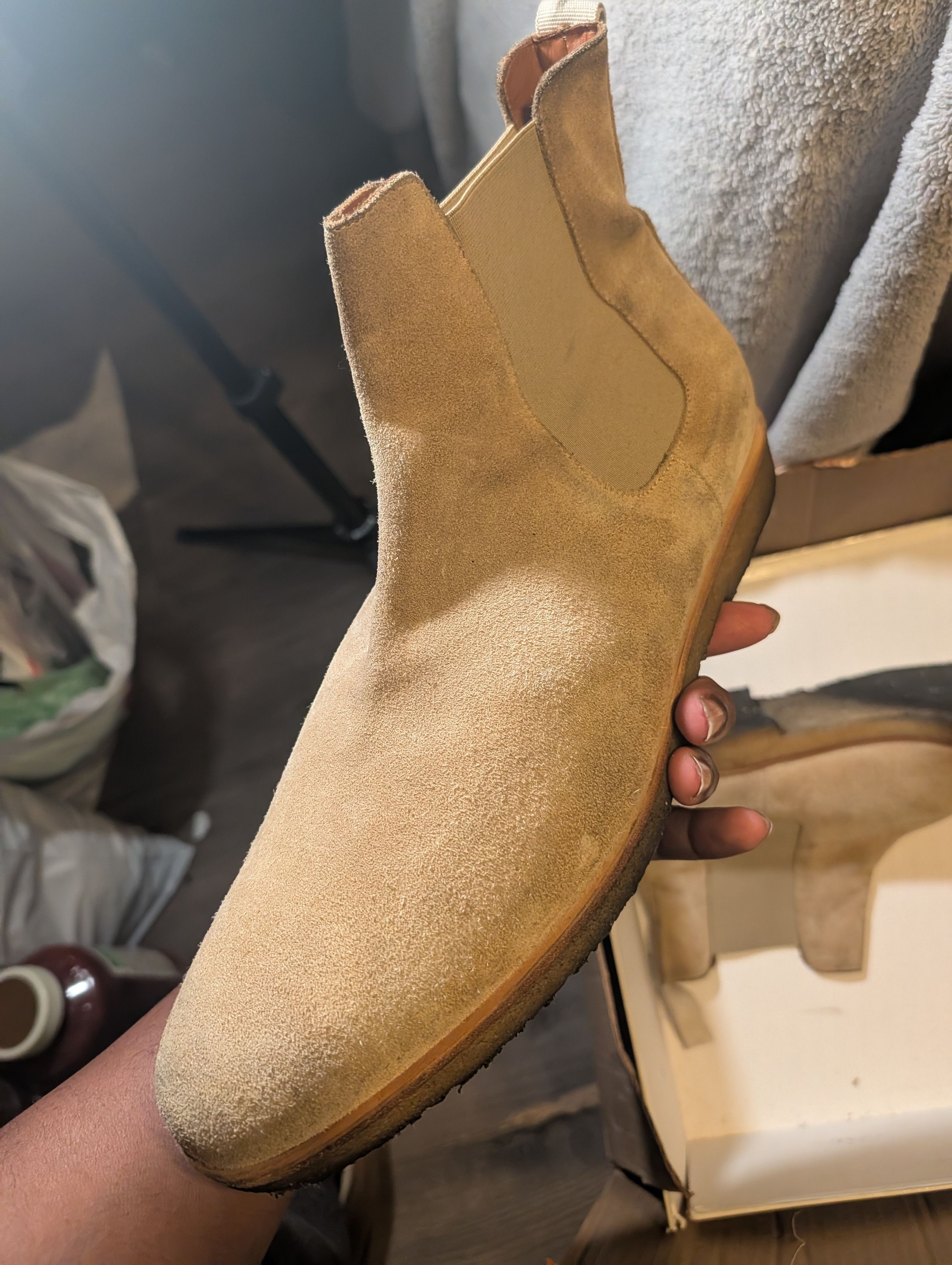 Common Projects Common Projects Chelsea Boots | Sand Suede | Well-Maintained Size US 13 / EU 46 - 1 Thumbnail