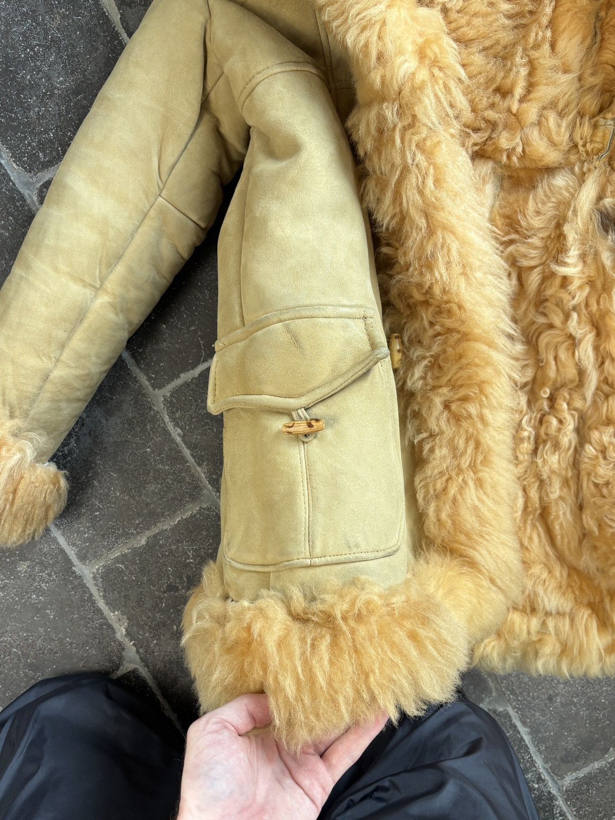 Vintage 70s Vintage Sheepskin Coat Shearling Bomber Flight Jacket Size M / US 6-8 / IT 42-44 - 12 Thumbnail