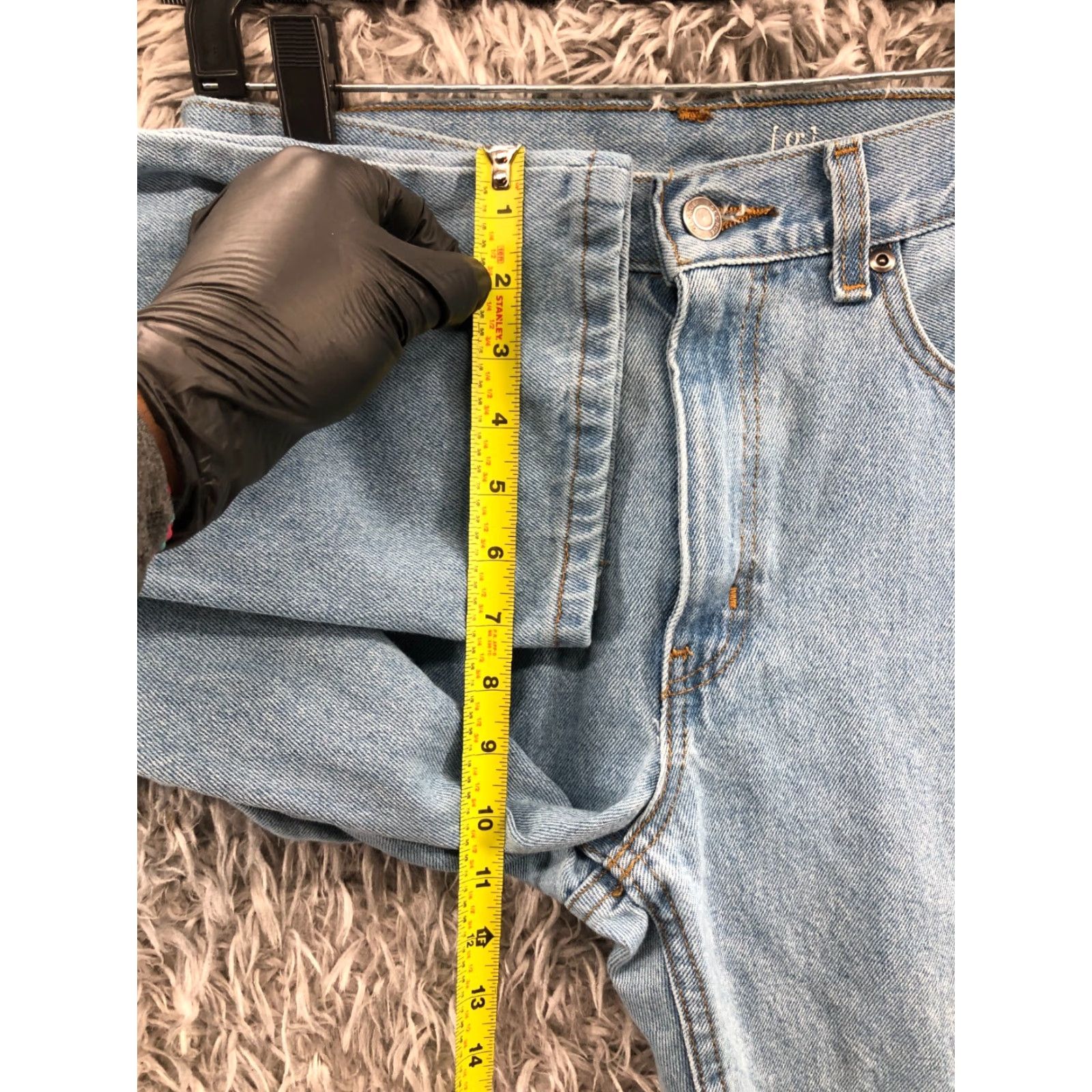 George George Jeans Mens 29x30 Regular Mid Stone Blue 5-Pocket Denim Straight Blah Size US 29 - 4 Thumbnail