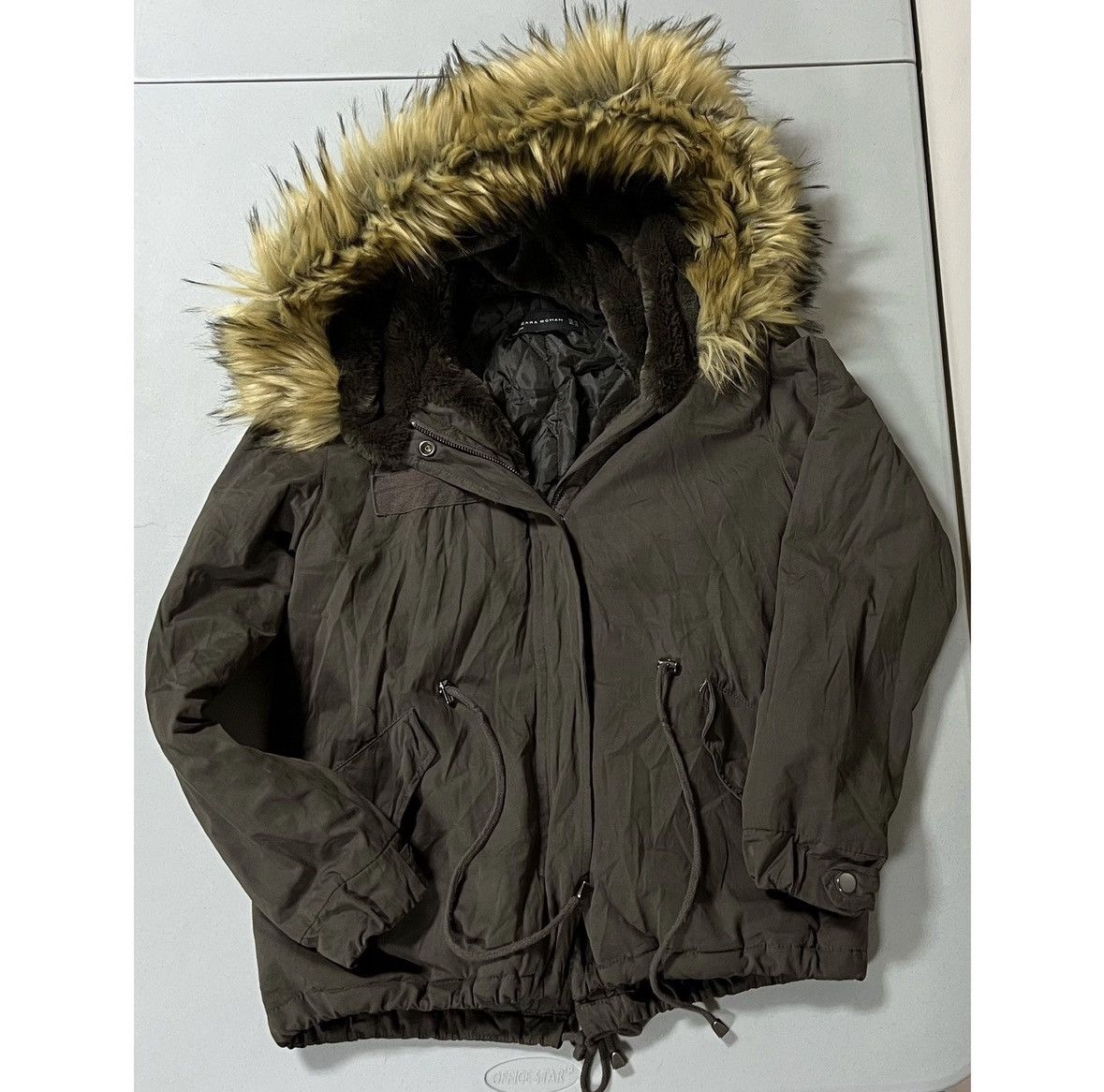 Zara Zara Brown Tan Beige Fur Winter Jacket Coat Outerwear XS 🤎✨ Size XS / US 0-2 / IT 36-38 - 3 Thumbnail