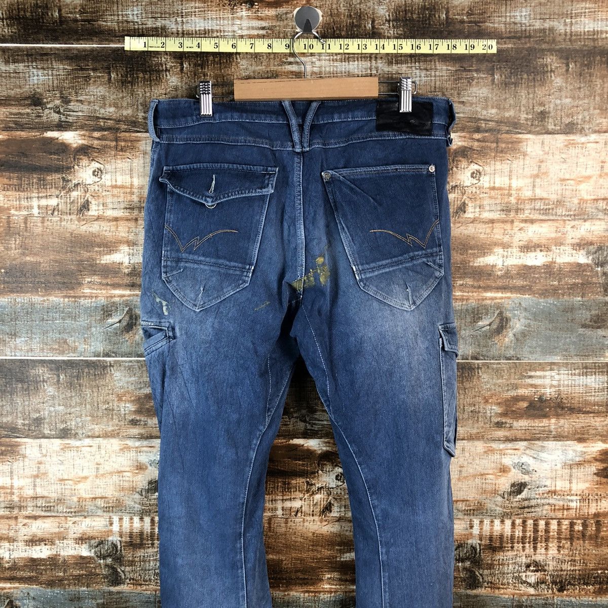 Japanese Brand Field Core Blue Distressed ripped Denim Pants #A2166 Size US 33 - 17 Thumbnail