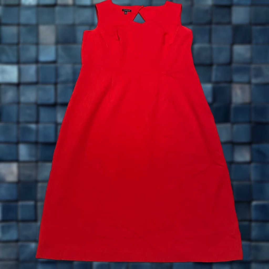 Talbots Talbots Womens Dress 8 Red Sleeveless V-Neck Knee Length Solid Pockets Sheath Nylon Rayon Spandex Size M / US 6-8 / IT 42-44 - 1 Thumbnail