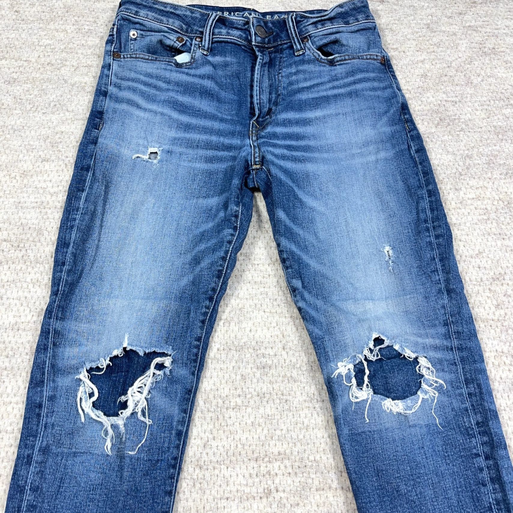 American Eagle Outfitters American Eagle Outfitters Jeans Men Slim Straight Distressed 30x32 Blue Cotton 5-Pocket Denim Size US 30 / EU 46 - 5 Thumbnail