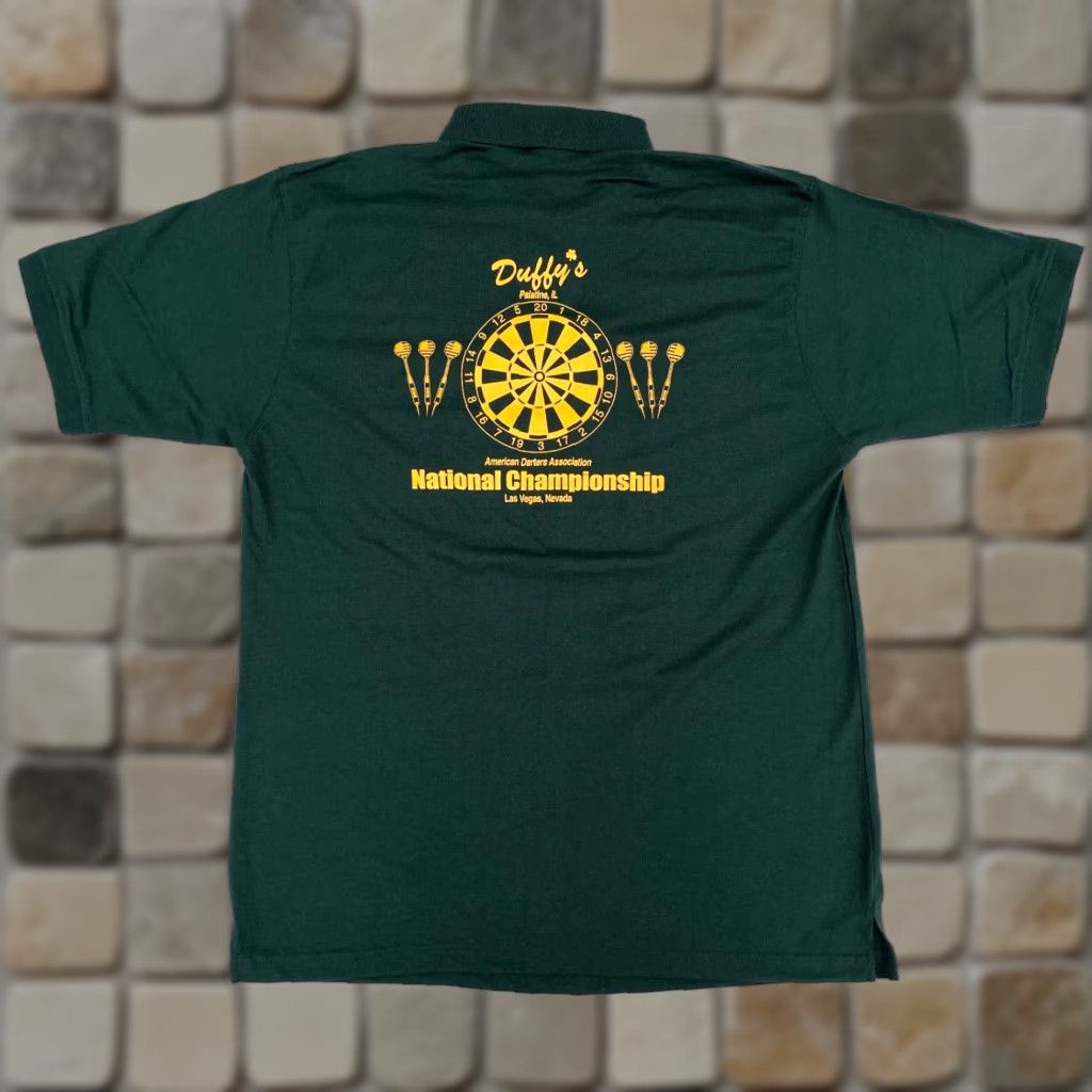 Anvil VINTAGE Anvil Polo Shirt Men XL Green American Darters Association National Championship 90s Theme Polo Shirt Mens Size US XL / EU 56 / 4 - 1 Thumbnail