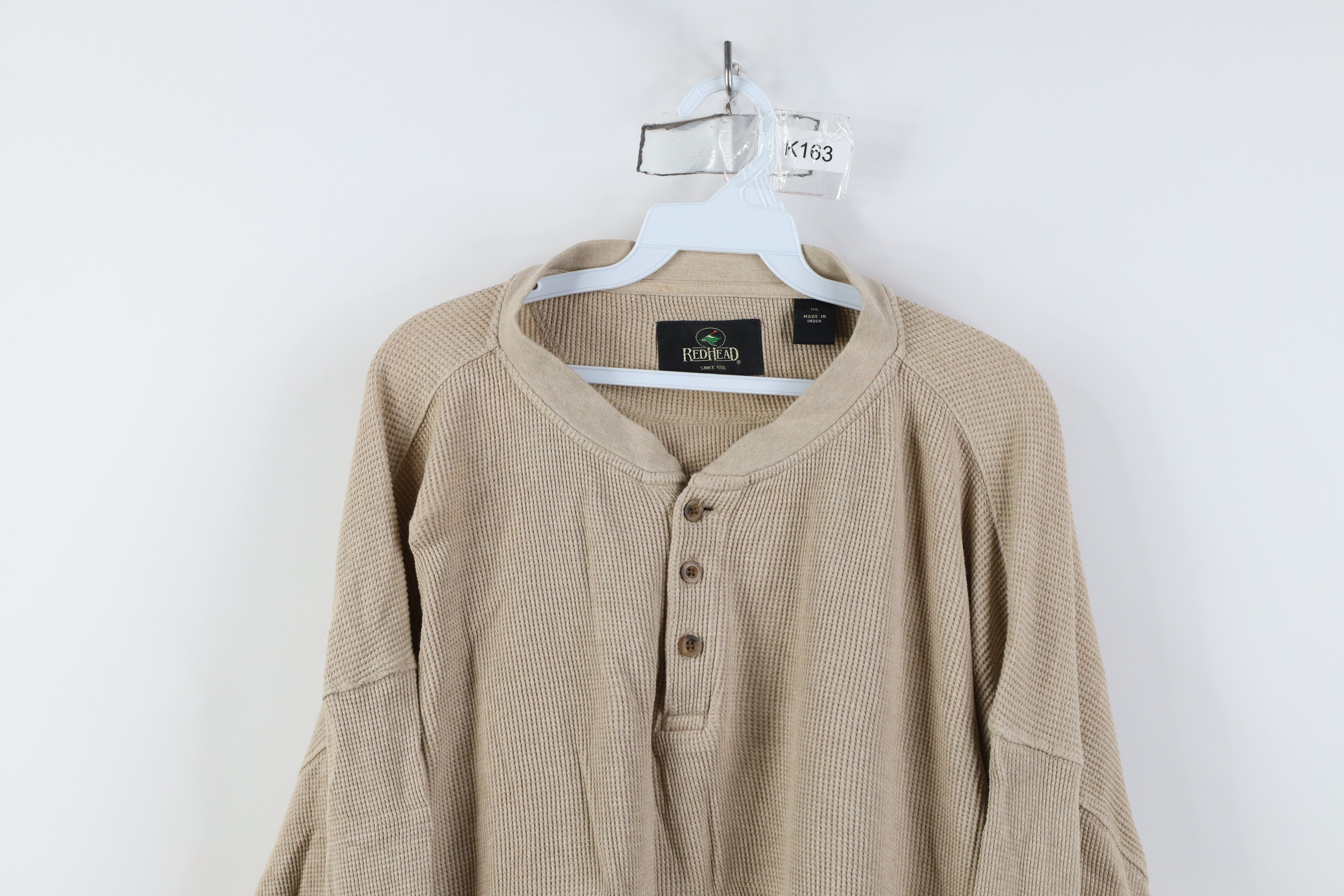 Vintage Vintage Y2K Streetwear Waffle Long Sleeve Henley T-Shirt Size US XL / EU 56 / 4 - 2 Thumbnail