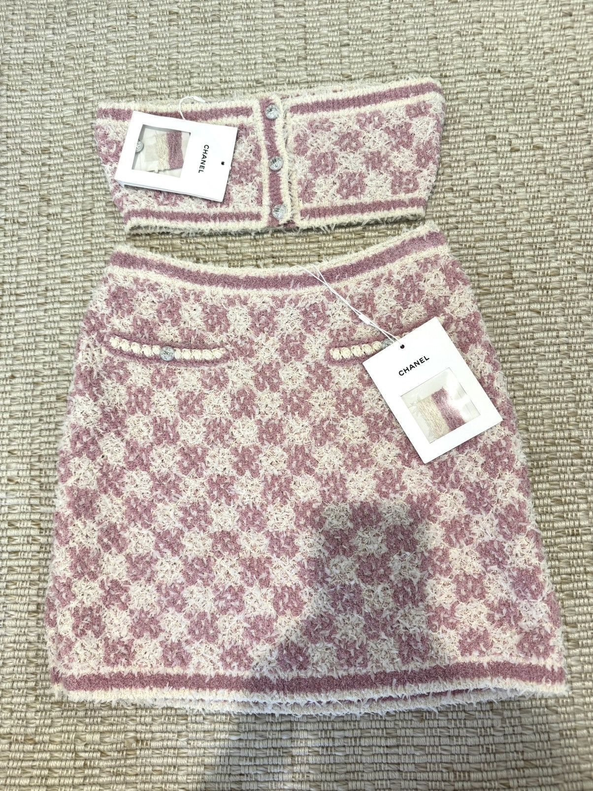 Chanel 23S crop top skirt set size 36