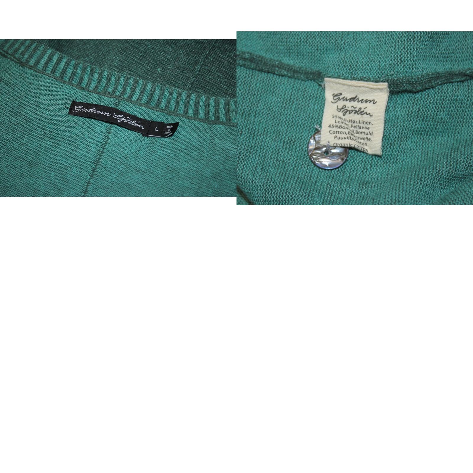 Vintage Gudrun Sjoden Womens Cardigan Jumper L Green Linen Cotton JW-OFFICIAL 90s? Size L / US 10 / IT 46 - 8 Thumbnail
