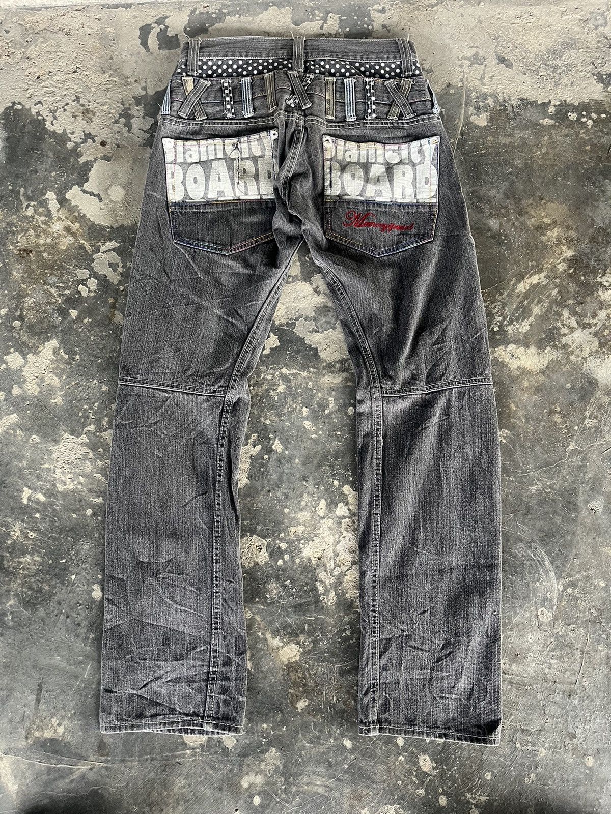 If Six Was Nine × Japanese Brand × Vintage Doublewaist Crazy Denim Size US 29 - 15 Thumbnail