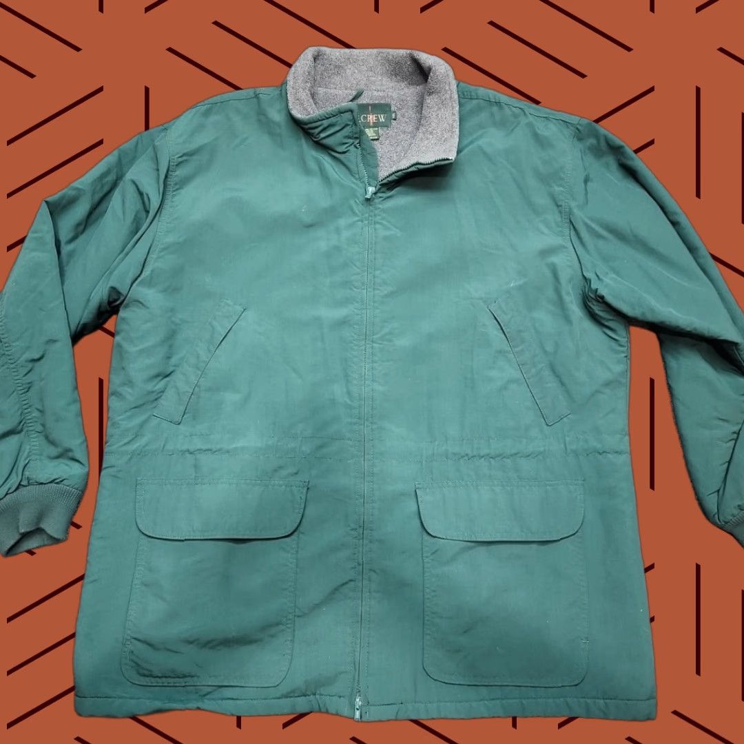 J.Crew VINTAGE J.CREW Field Jacket Men 2XL Green Full Zip Coat Fleece 90s Oarsman Regular Size US XXL / EU 58 / 5 - 1 Thumbnail