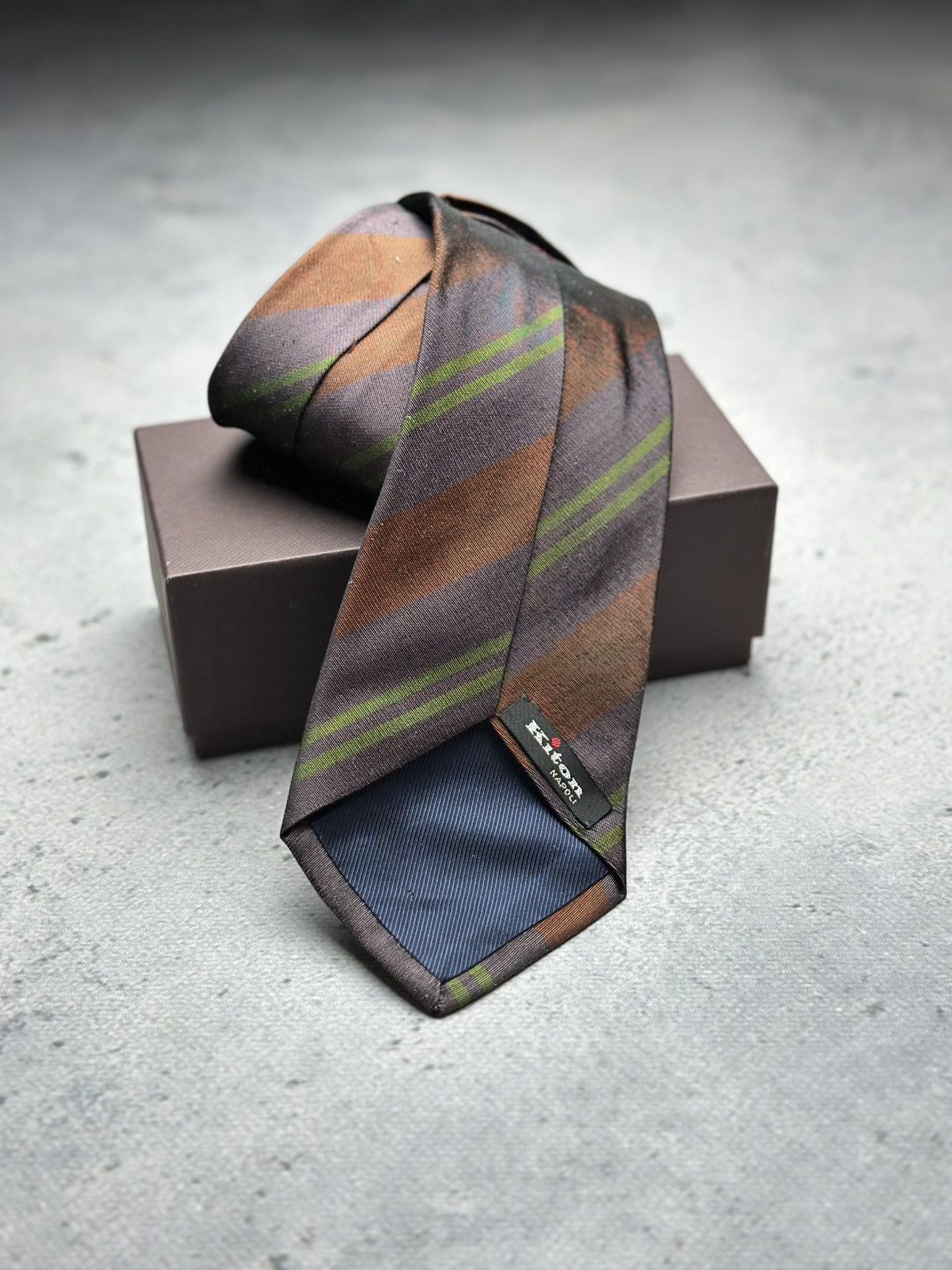 Kiton Rare Kiton Tie Striped Vintage Silk Tie 00s Luxury Item Size ONE SIZE - 6 Thumbnail