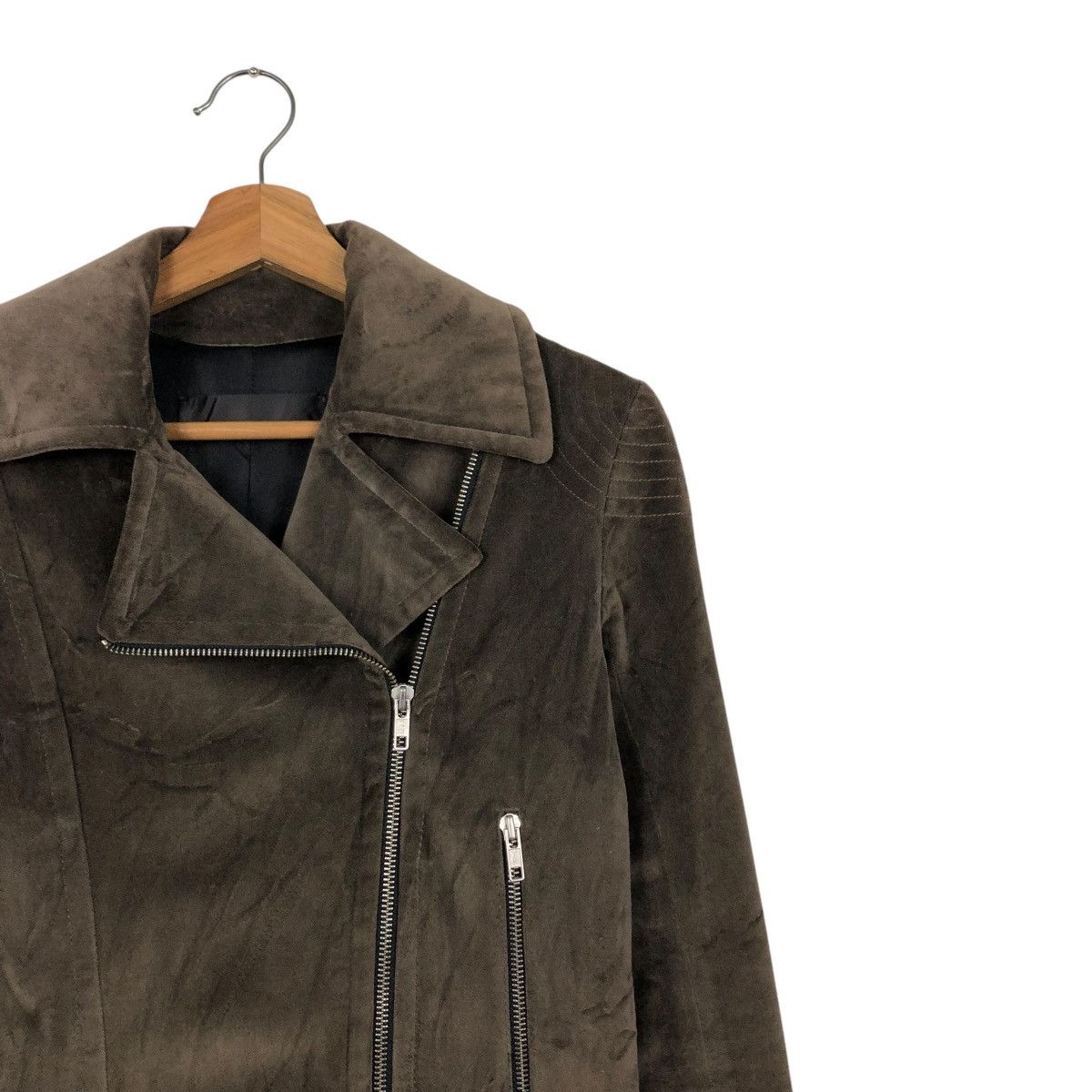 Haider Ackermann 🔥RICH BROWN CROPPED CHORE BIKER JACKET DOUBLE COLLAR Size US S / EU 44-46 / 1 - 6 Thumbnail