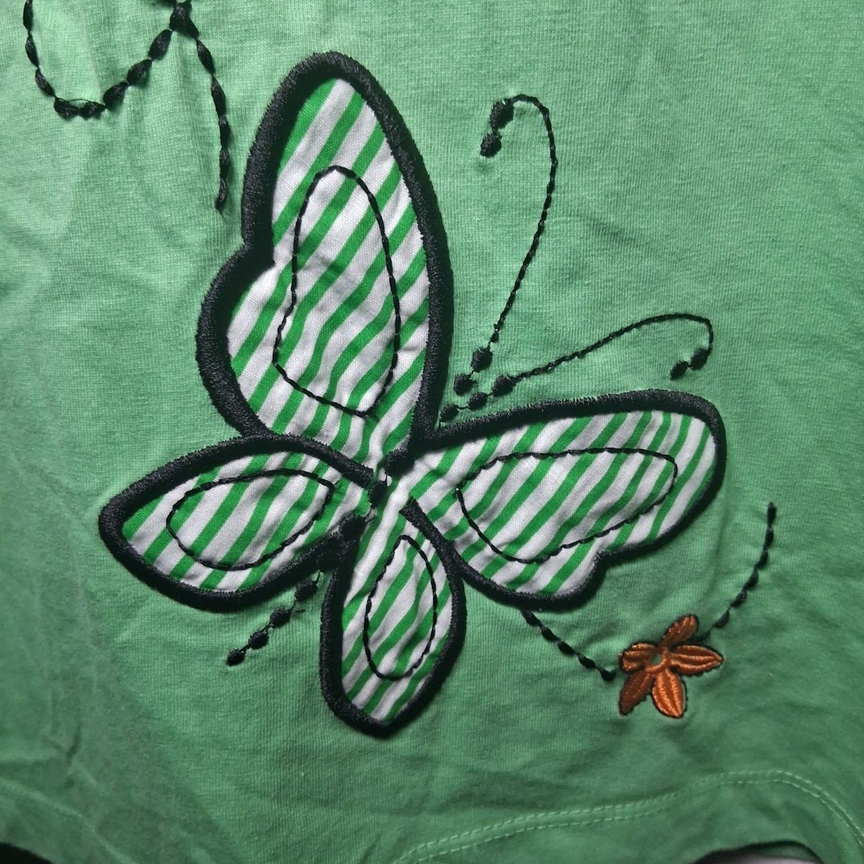 Vintage VINTAGE Adrian Delafield Shirt L Green Butterflies Flowers Whimsical Nature Casual Embroidered T-Shirt Womens Size L / US 10 / IT 46 - 5 Thumbnail