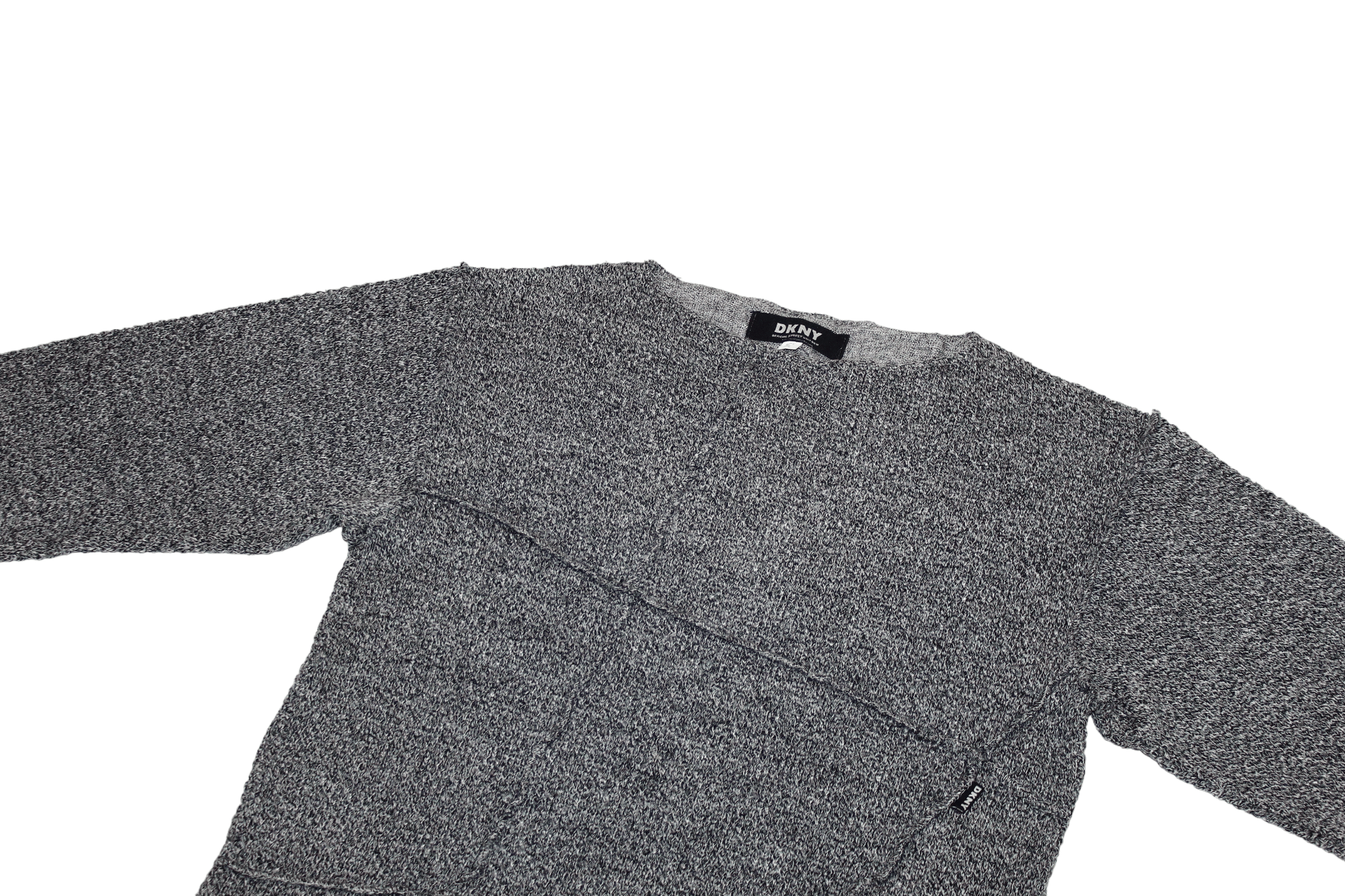 DKNY RARE🔥USA DKNY Official Street Uniform Raw Cut Knit Sweater Size US S / EU 44-46 / 1 - 2 Thumbnail
