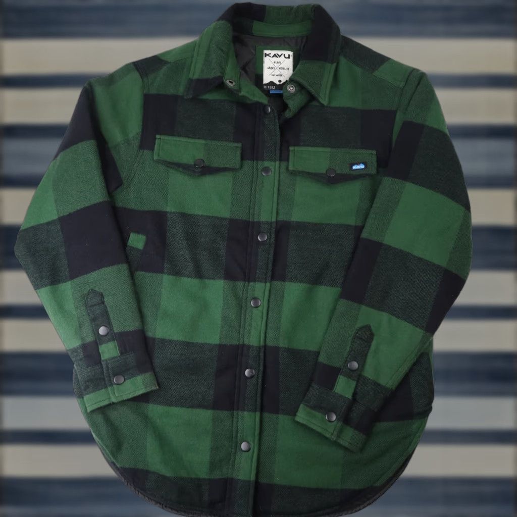 KAVU Kavu Shirt Jacket XS Mens Quilted Flannel Green Size US XS / EU 42 / 0 - 1 Thumbnail