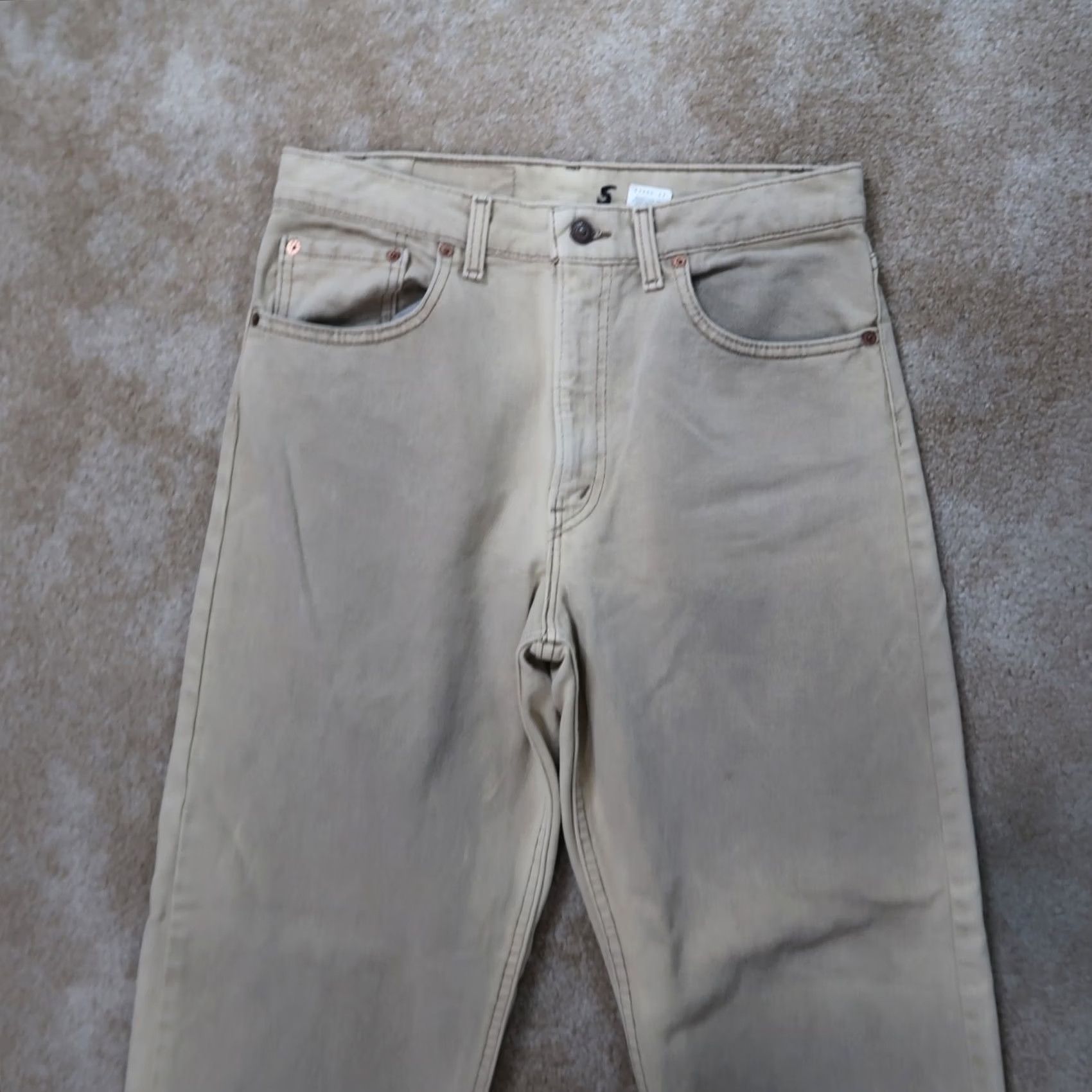 Levi's VINTAGE Levi's 550 Jeans Mens 32x34 Beige Denim Relaxed Tapered 90s 1994 USA Grunge Pills Size US 32 / EU 48 - 2 Thumbnail