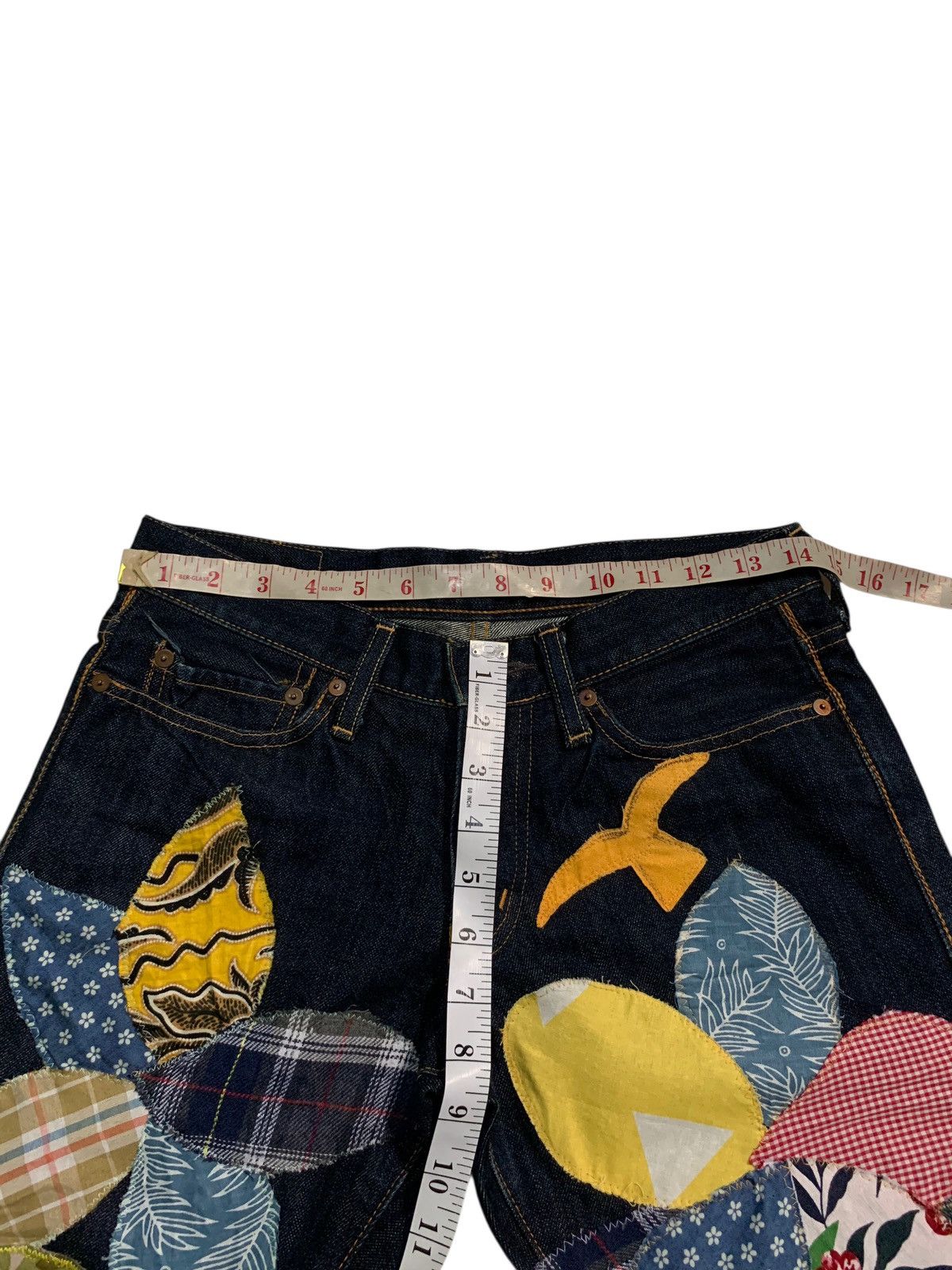 Kapital KAPITAL PATCHWORK HIPPIES STYLE REWORK JAPANESE INSANE DENIM Size US 29 - 21 Thumbnail