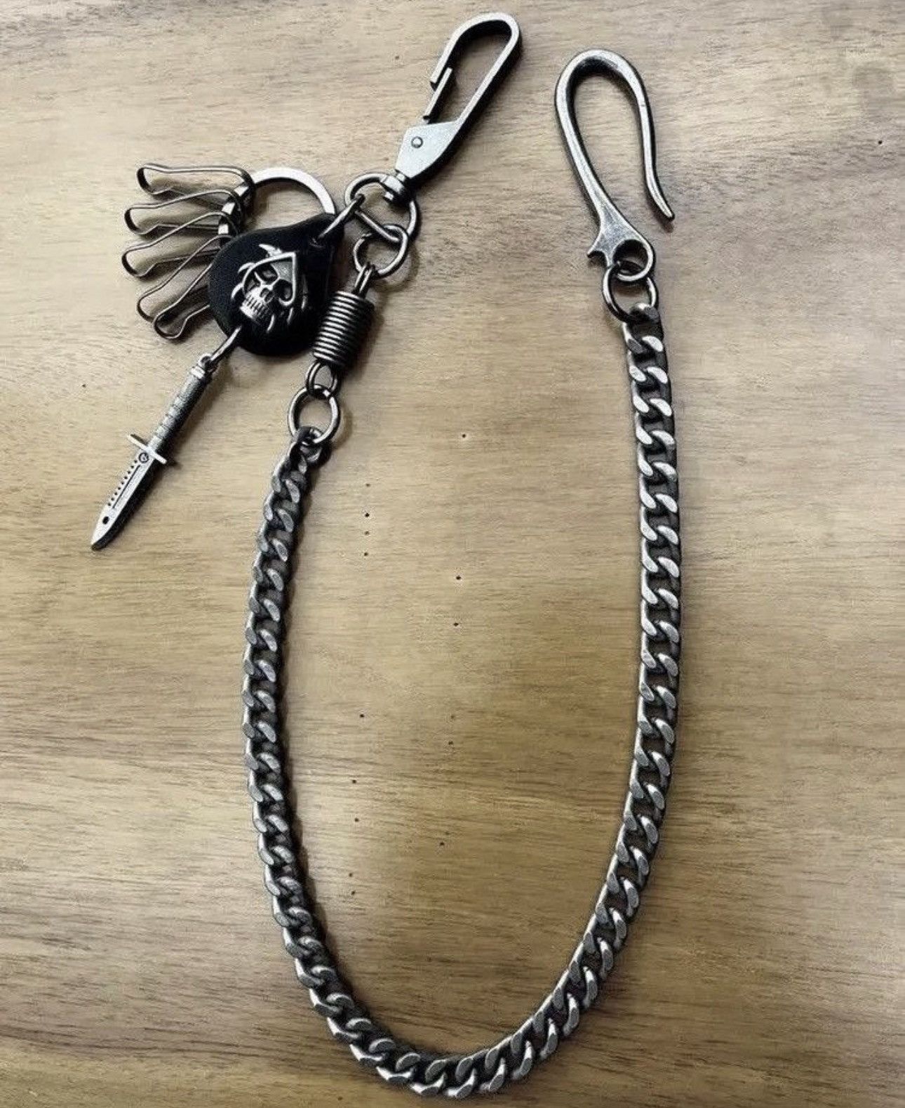Japanese Brand Vintage Keychain Jeans Chain Skull Dagger Belt Chain Size ONE SIZE - 1 Thumbnail