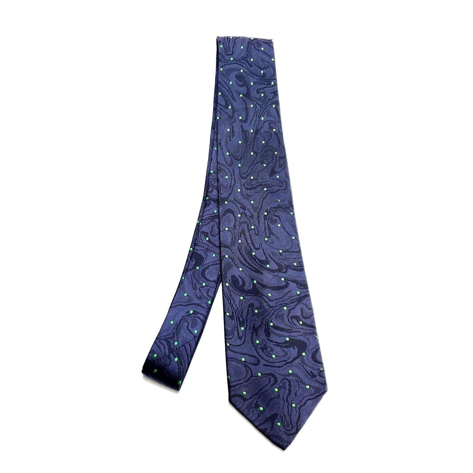 Kenzo Kenzo Blue Silk Tie Woven Short Skinny Dot Oil Slick Italy Size ONE SIZE - 6 Thumbnail