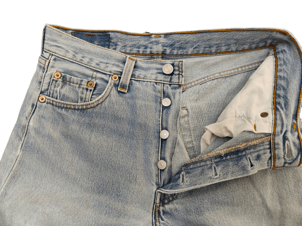 Levi's Vintage Clothing 90s Vintage Levis 501 Distressed Denim Size US 28 / EU 44 - 4 Thumbnail