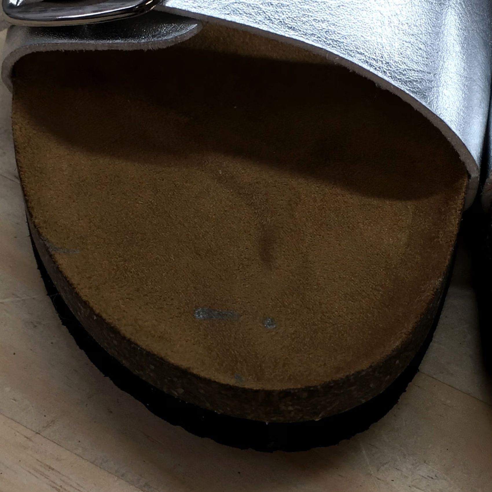 Vintage Universal Thread Sandal Womens 9 Silver Devin Open Toe Cork Faux Leather NEW Slip-On Comfort Slide Casual Shoes Womens Size US 9 / IT 39 - 5 Thumbnail