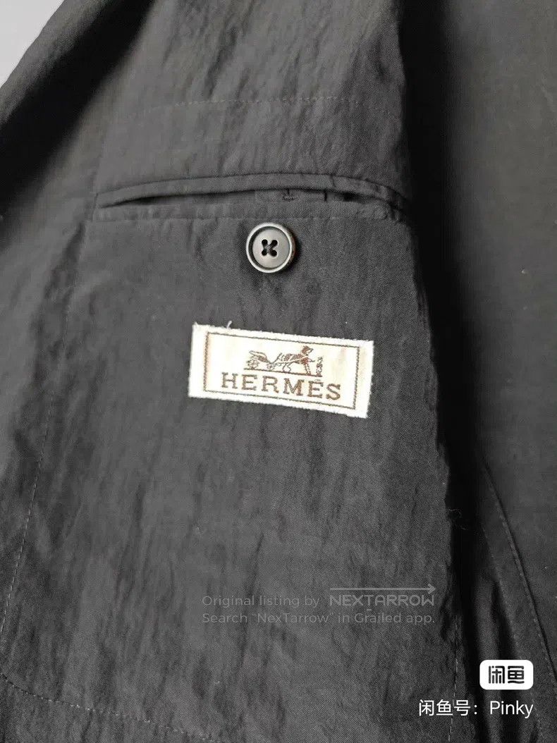 Other Hermes Casual suit jacket, black, nylon windbreaker fabric Size 48R - 3 Thumbnail