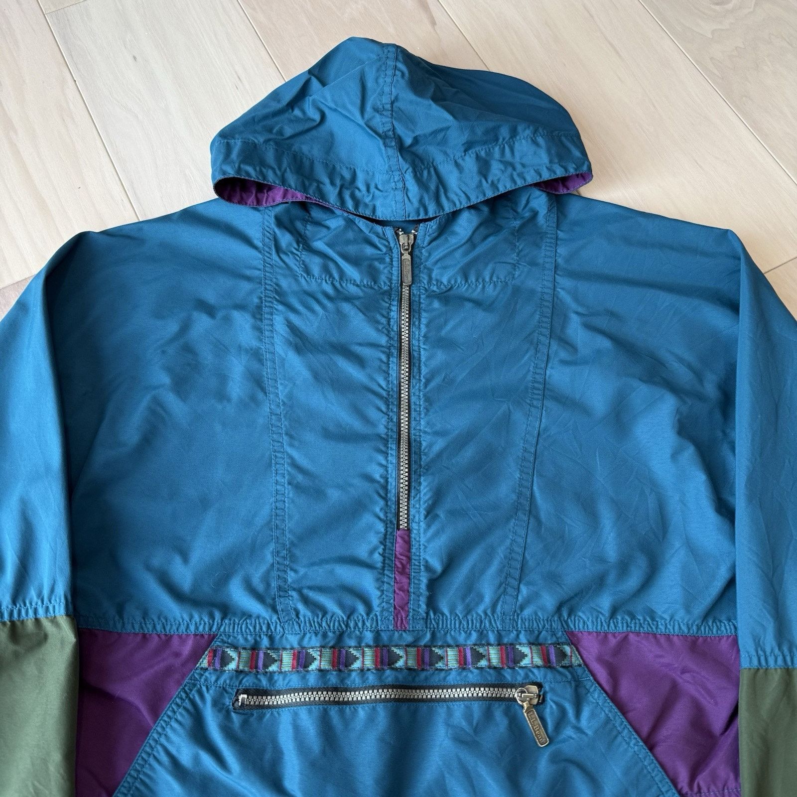 L.L. Bean × Vintage Vintage LL Bean Anorak Medium Teal Purple 90s Windbreaker Size US M / EU 48-50 / 2 - 3 Thumbnail