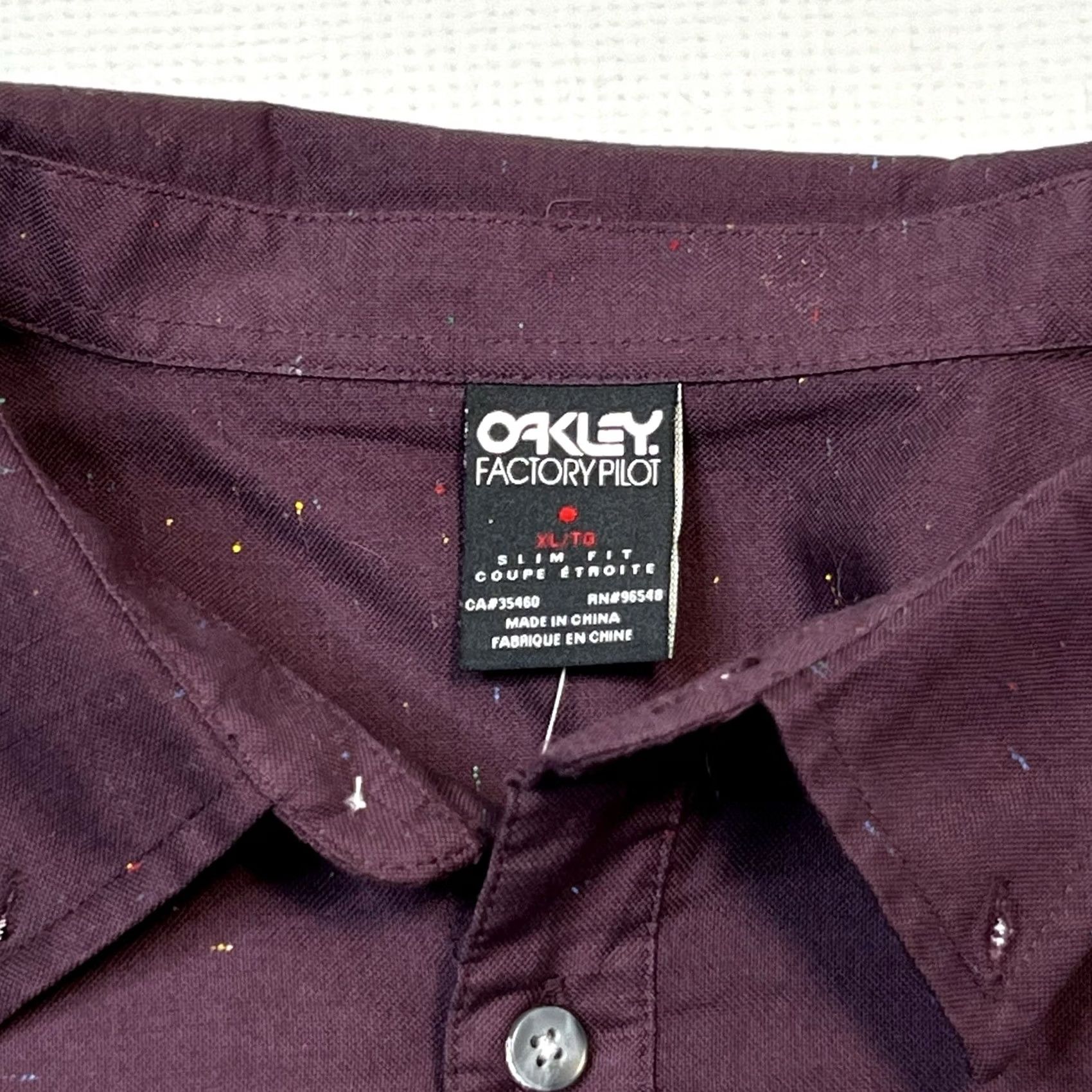 Oakley VINTAGE Oakley Shirt Mens XL Purple Paint Splatter Button-Down Long Sleeve New Size US XL / EU 56 / 4 - 3 Thumbnail
