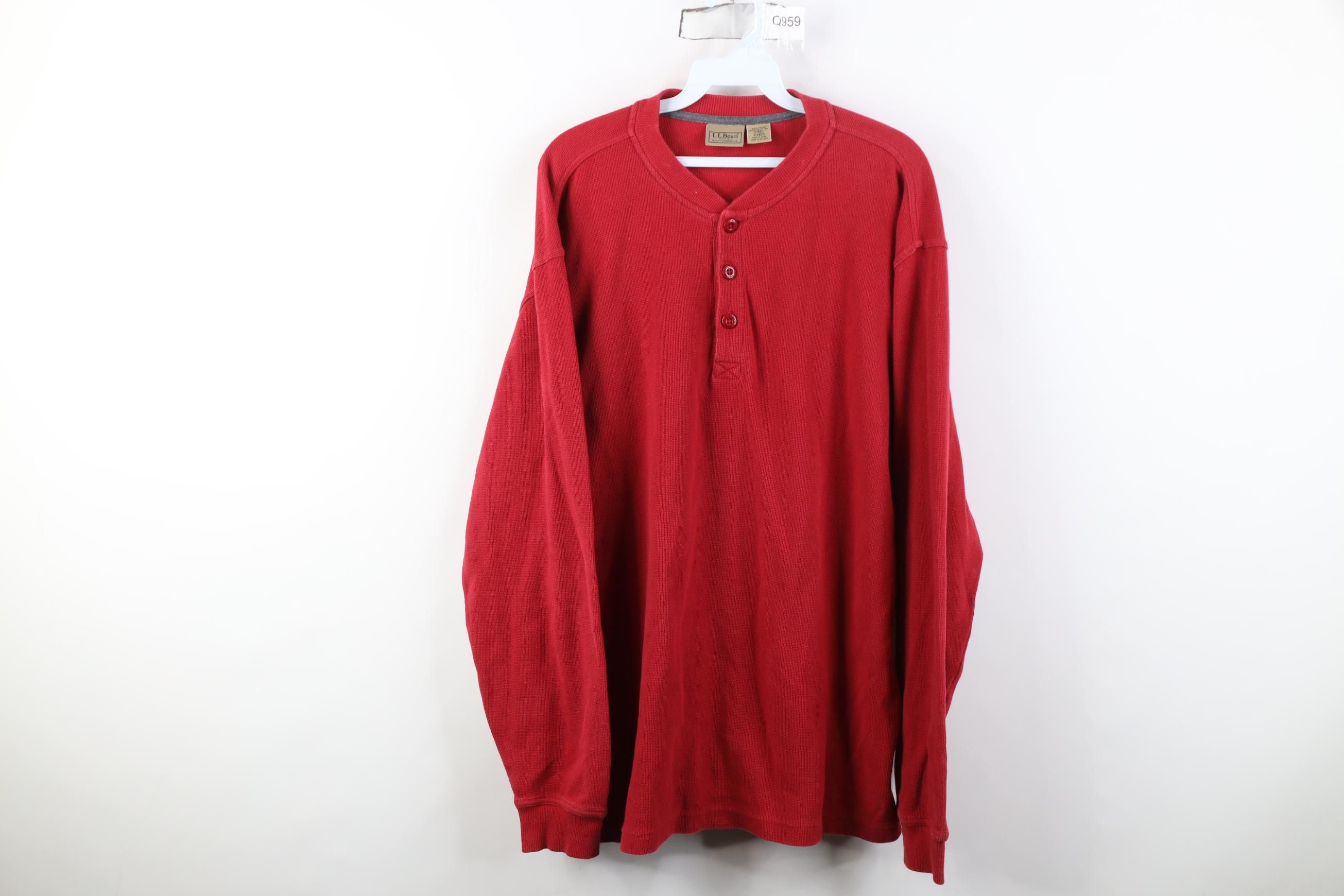 L.L. Bean Vintage 90s Y2K LL Bean Waffle Long Sleeve Henley T-Shirt Size US L / EU 52-54 / 3 - 1 Thumbnail