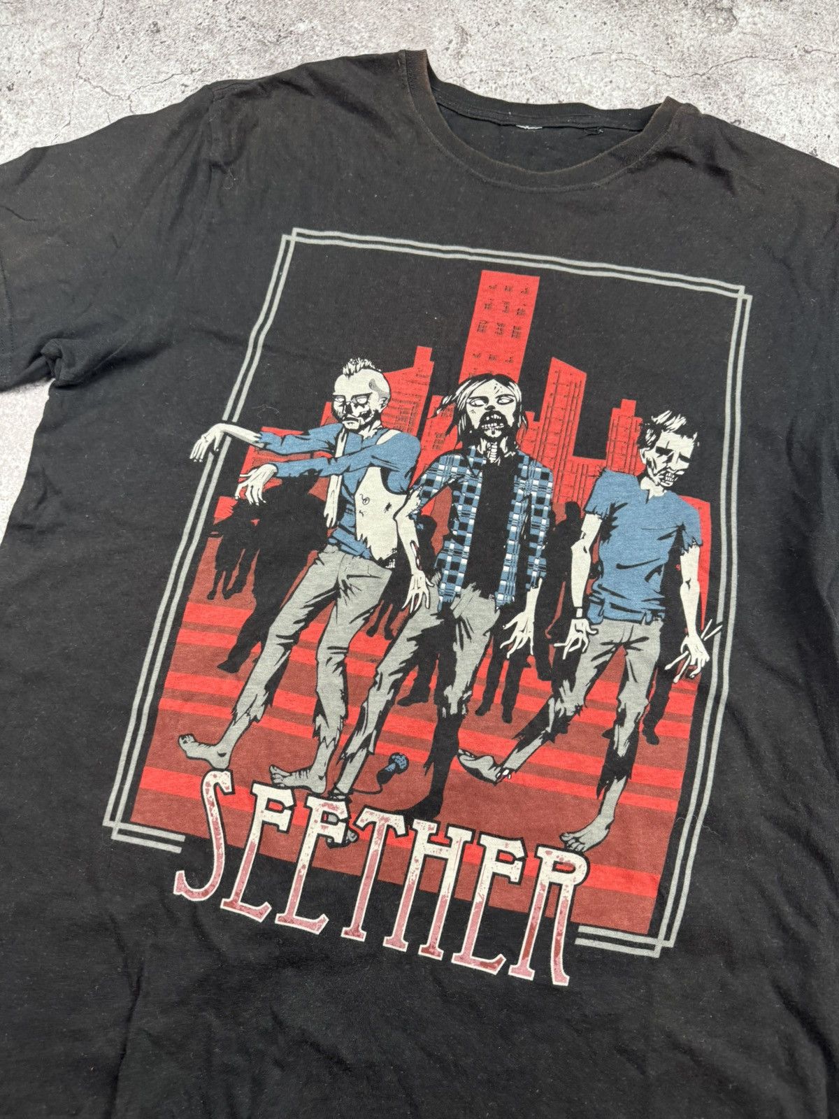 Band Tees × Vintage Vintage y2k seether band concert faded black t-shirt Size US M / EU 48-50 / 2 - 4 Thumbnail