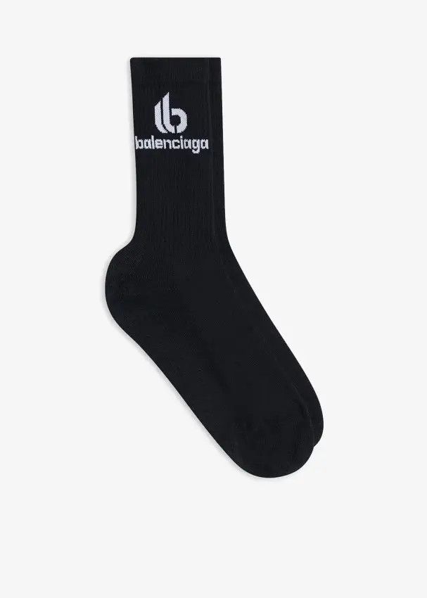 Balenciaga o1mt1gz0225 Size: S / Double B Socks in Black Size ONE SIZE - 1 Thumbnail