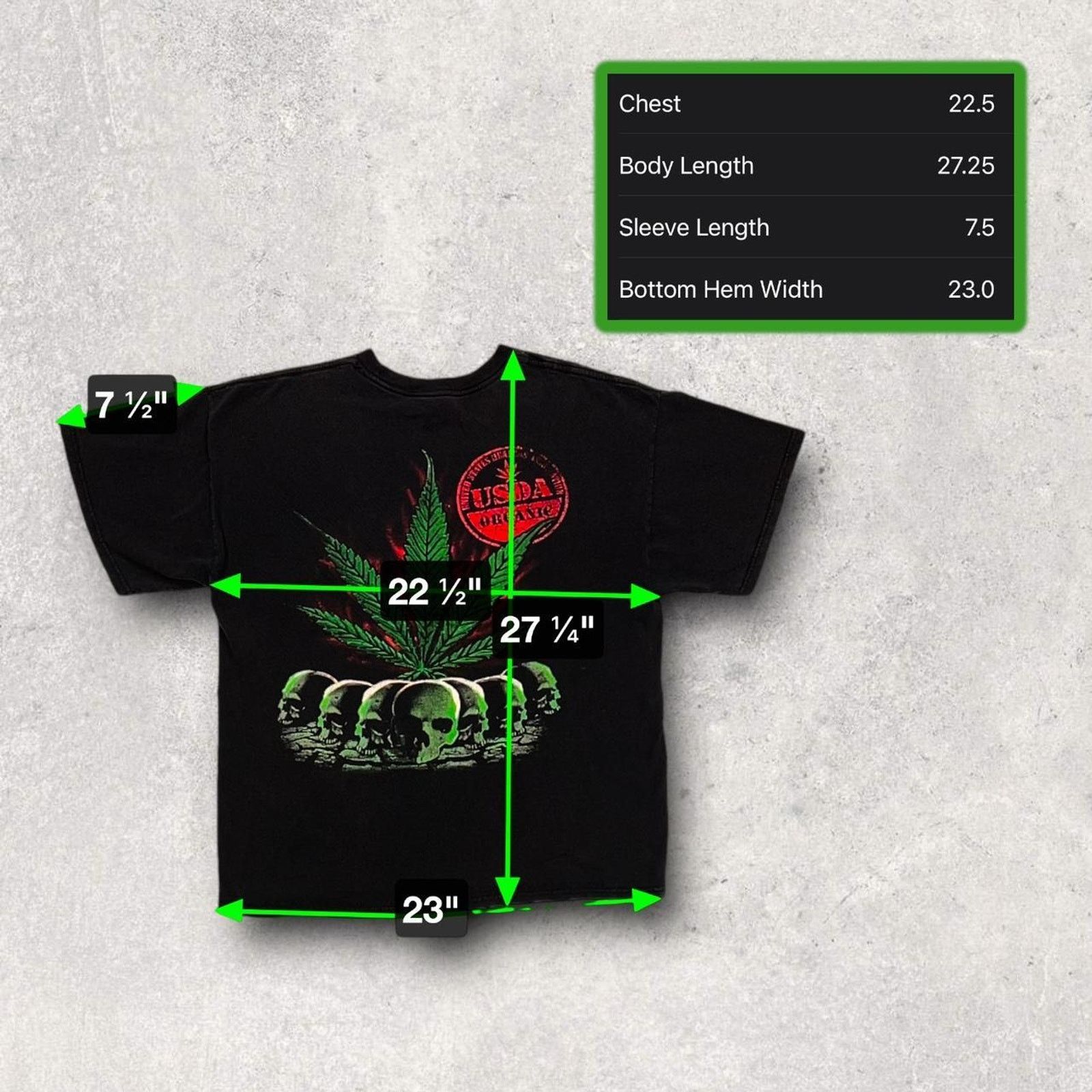 Other Vintage Faded Skull x Weed Grunge Style T-Shirt Size US XL / EU 56 / 4 - 5 Thumbnail