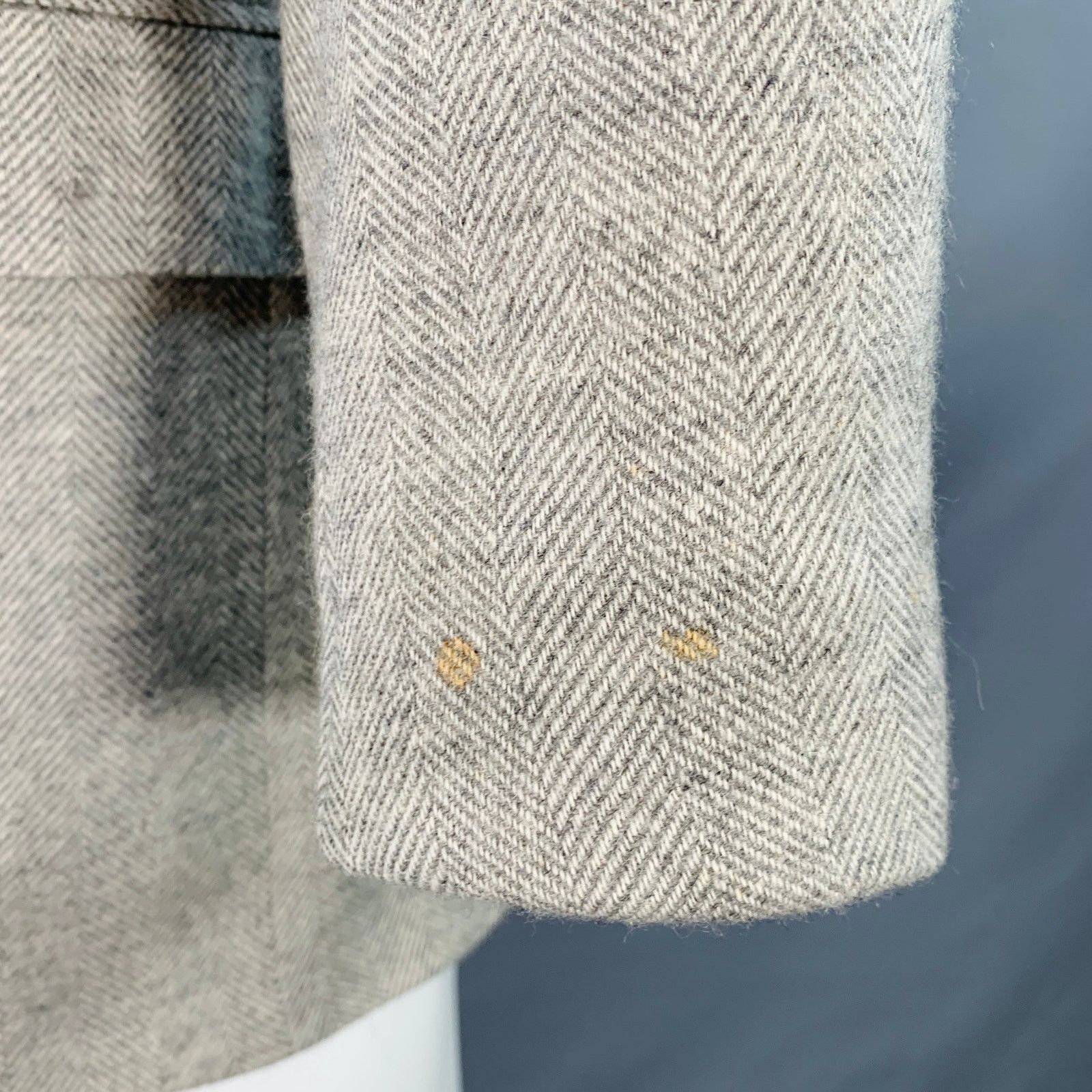 Ralph Lauren Grey Light Grey Herringbone Camel Hair Sport Coat Size 38R - 6 Thumbnail