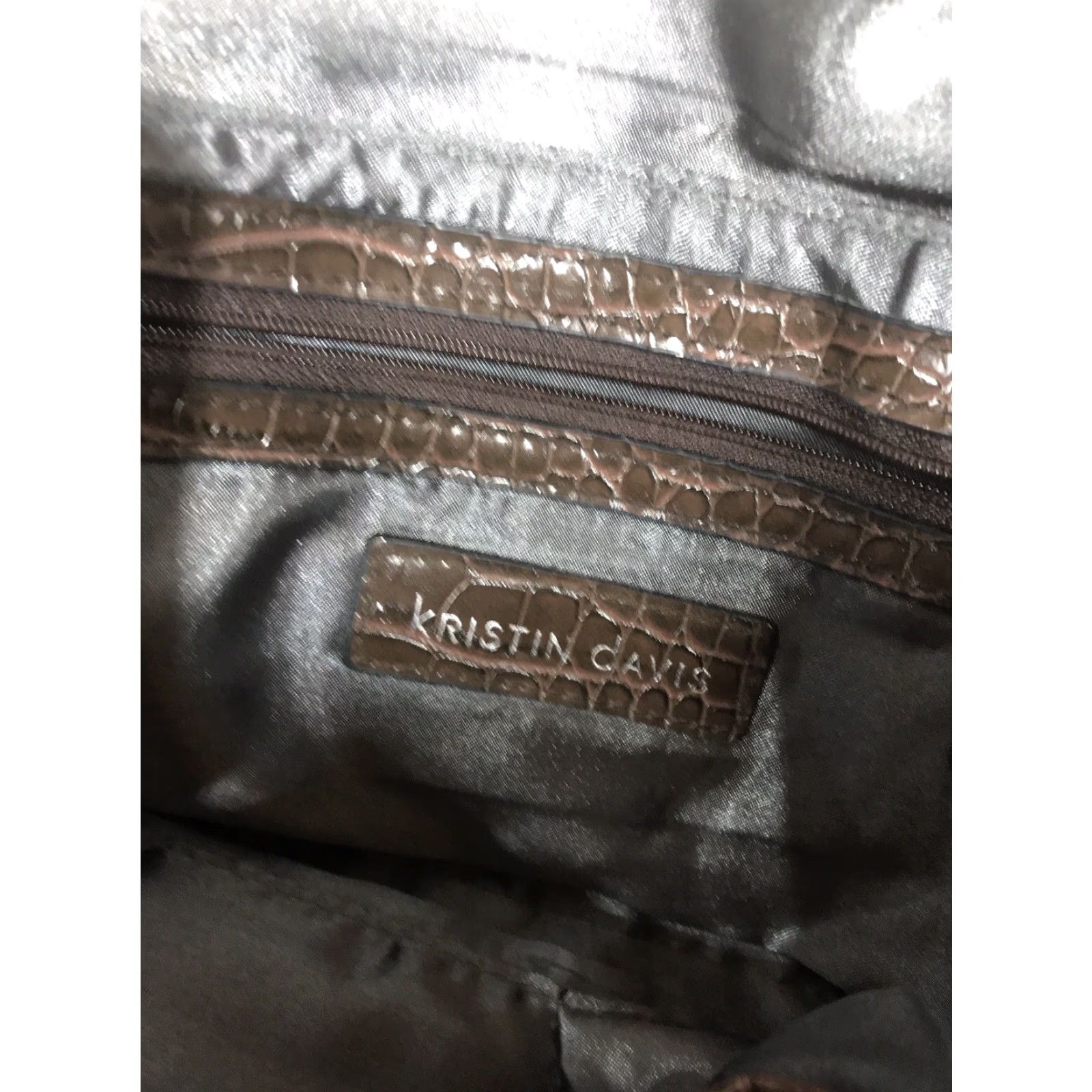 Crocs Kristin Davis Women's Croc Embossed Clutch Bag - Dark Brown, Medium, Chain Strap, Formal & Casual Elegant Style Size ONE SIZE - 3 Thumbnail