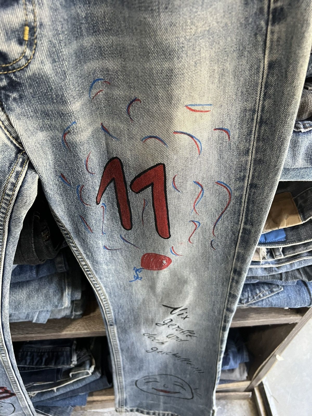 Lee 🔥Rare Vintage Lee Sketch Denim Size US 31 - 8 Thumbnail