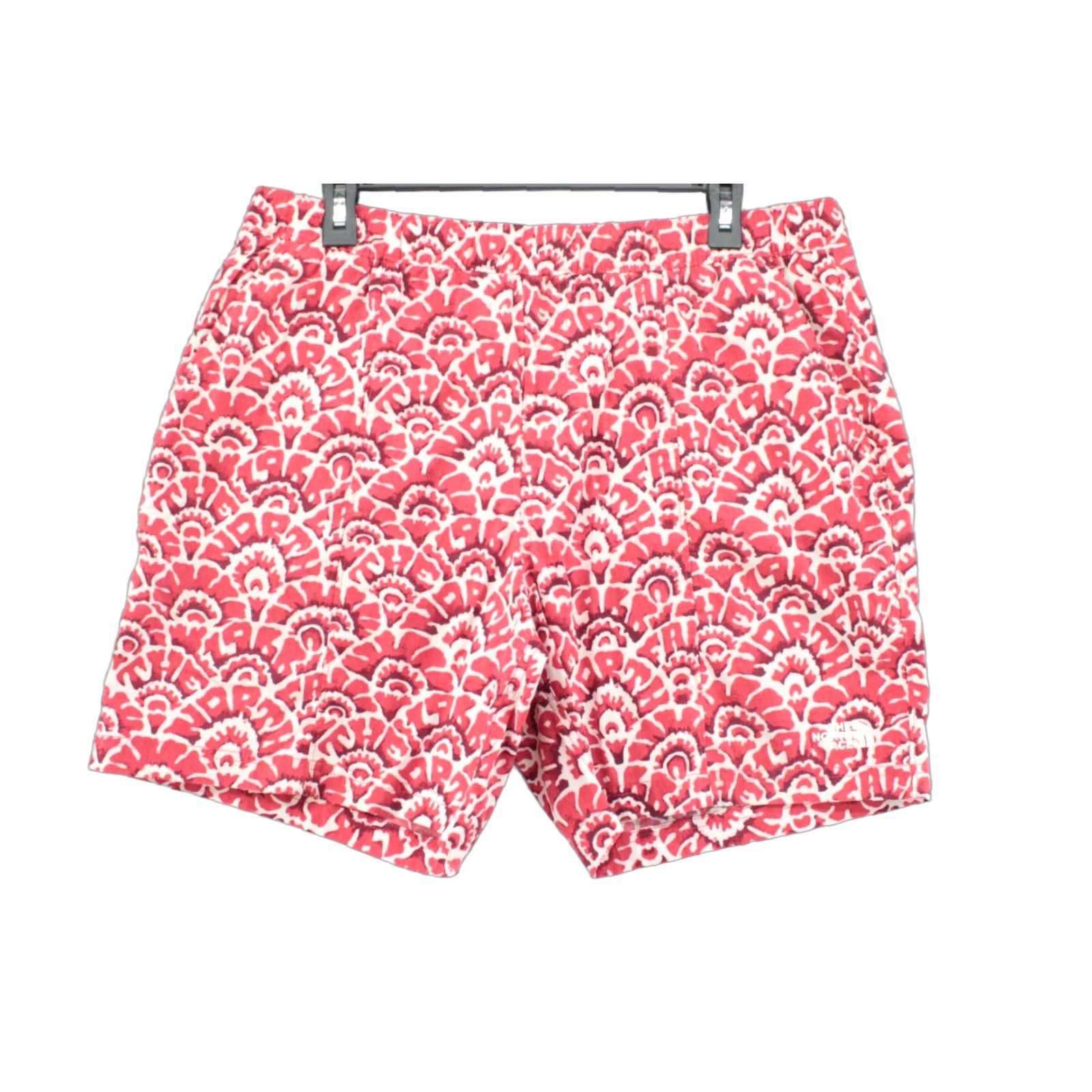The North Face VINTAGE The North Face Shorts Men L Red Floral Pattern 6.5” Preppy Drawstring Elastic Waist Pockets Mens Size US 33 - 1 Thumbnail