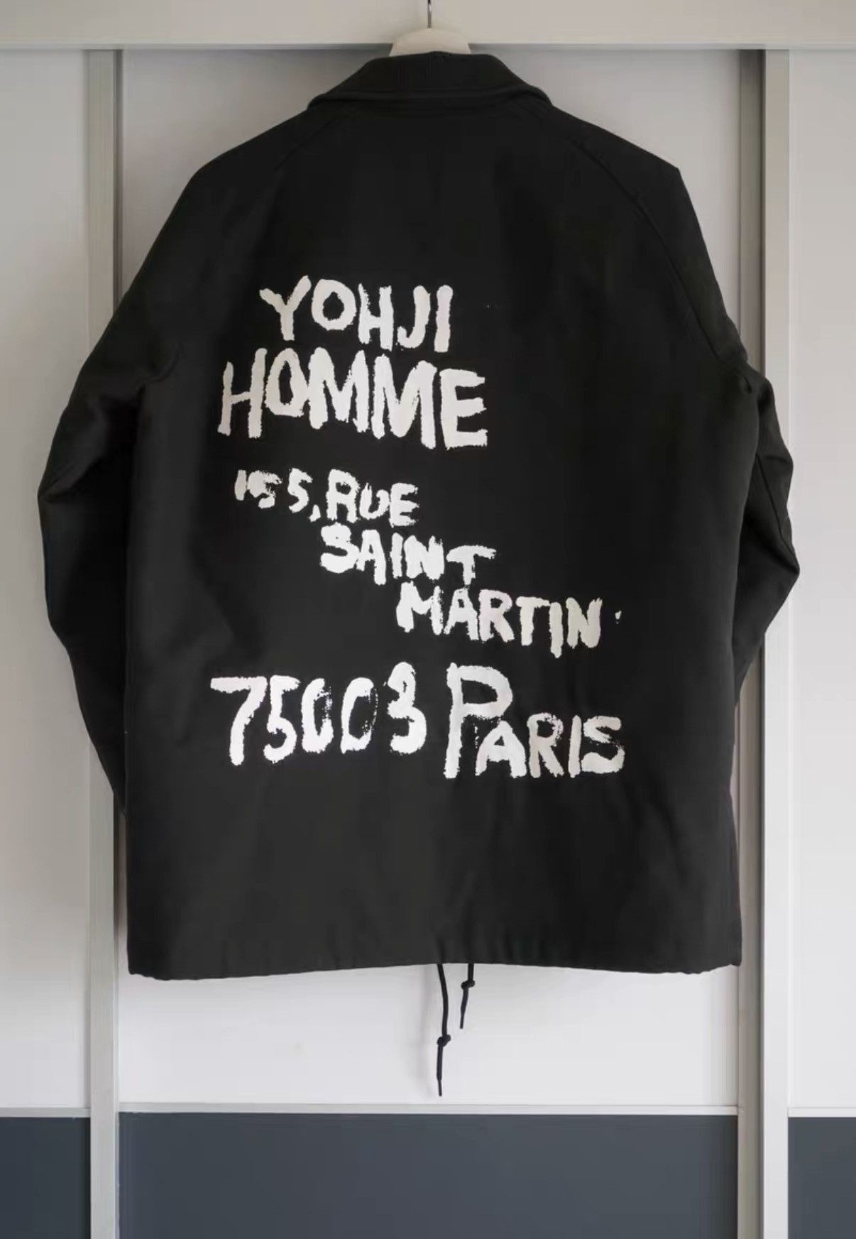 Yohji Yamamoto Black XL Jacket with Back Text Print Size US XL / EU 56 / 4 - 1 Thumbnail