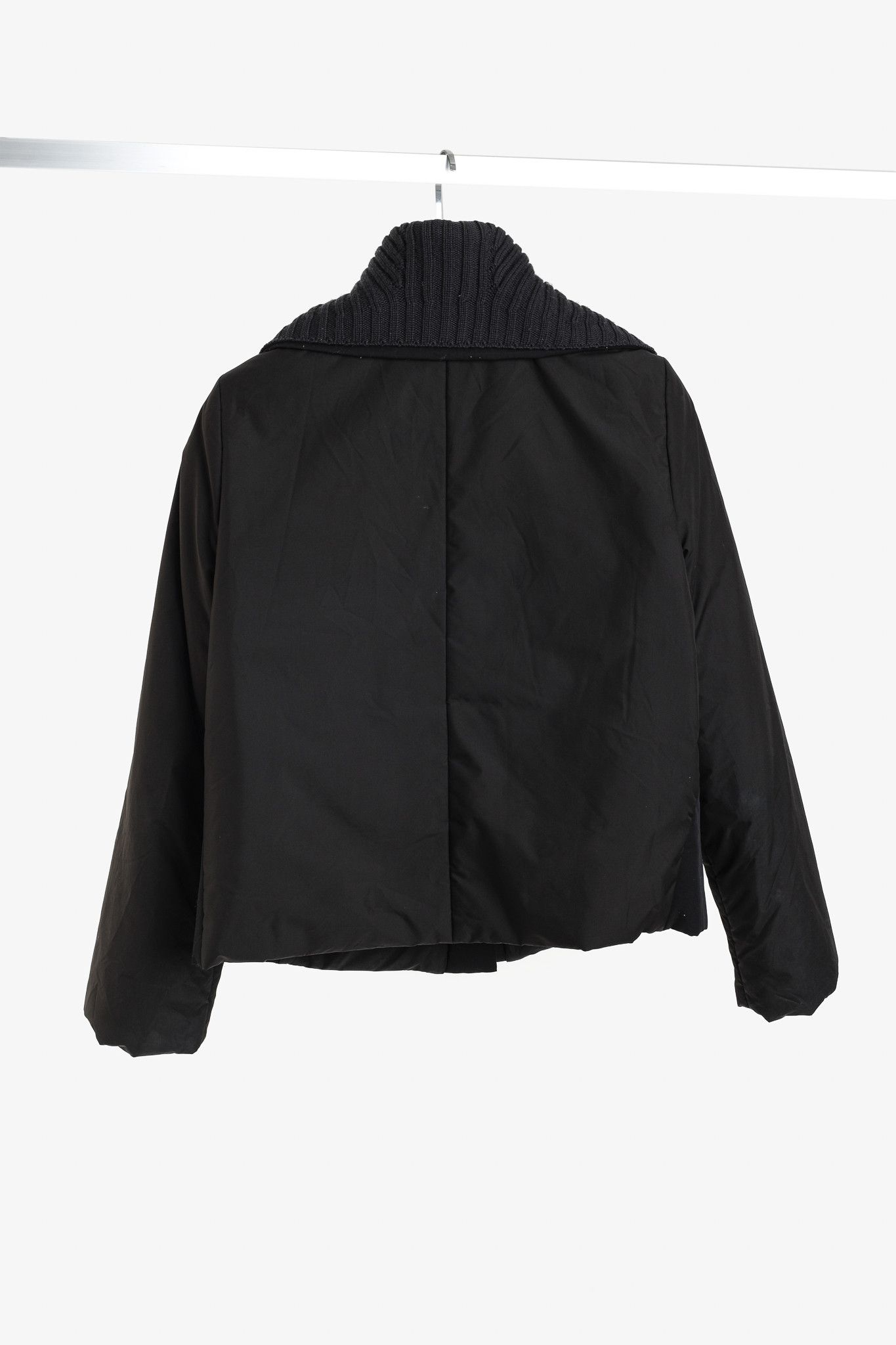 Other Crea Concept Black Padded Knit-Collar Jacket Size M / US 6-8 / IT 42-44 - 2 Thumbnail