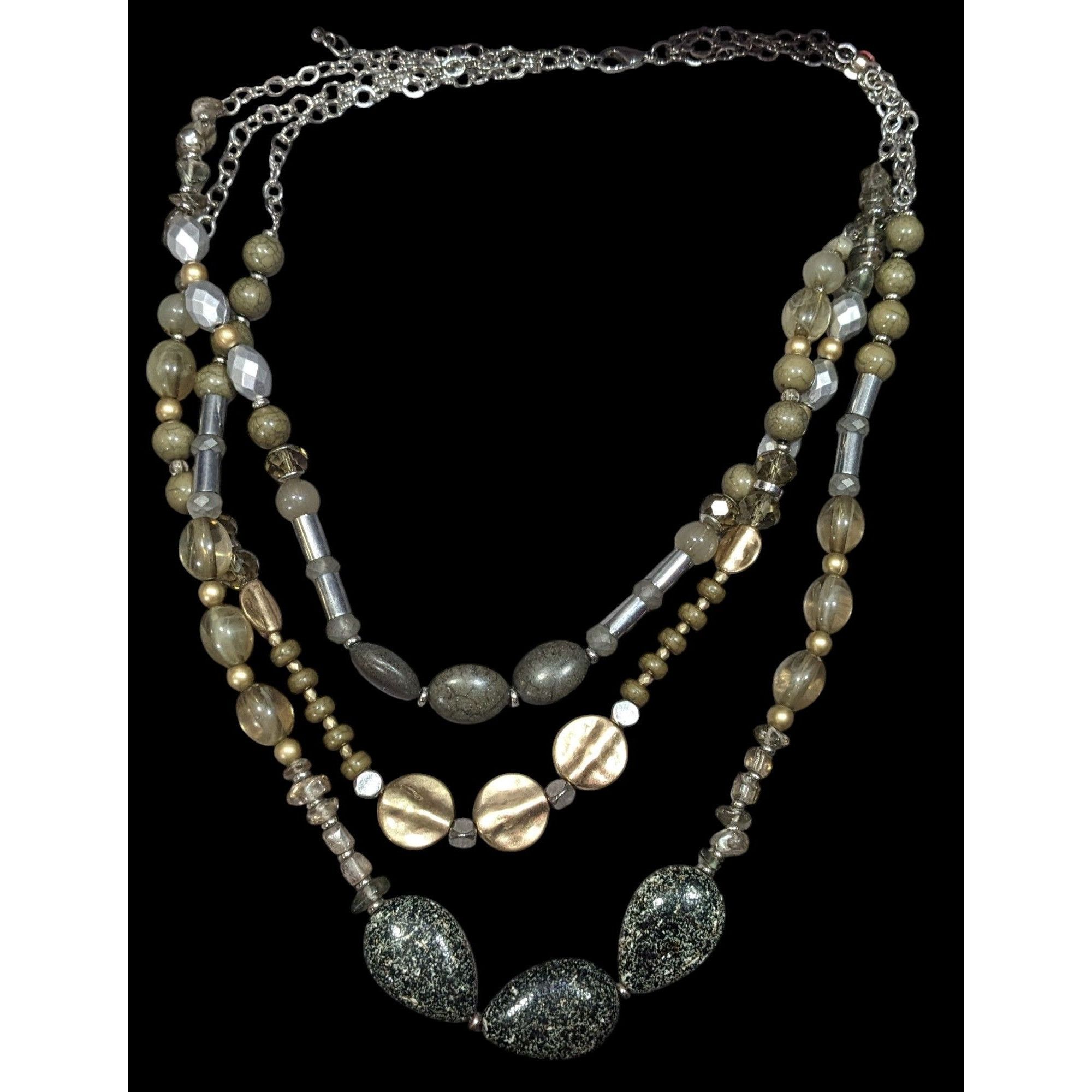Other Bohemian Neutral Tone Multilayer Beaded Necklace Size ONE SIZE - 1 Thumbnail