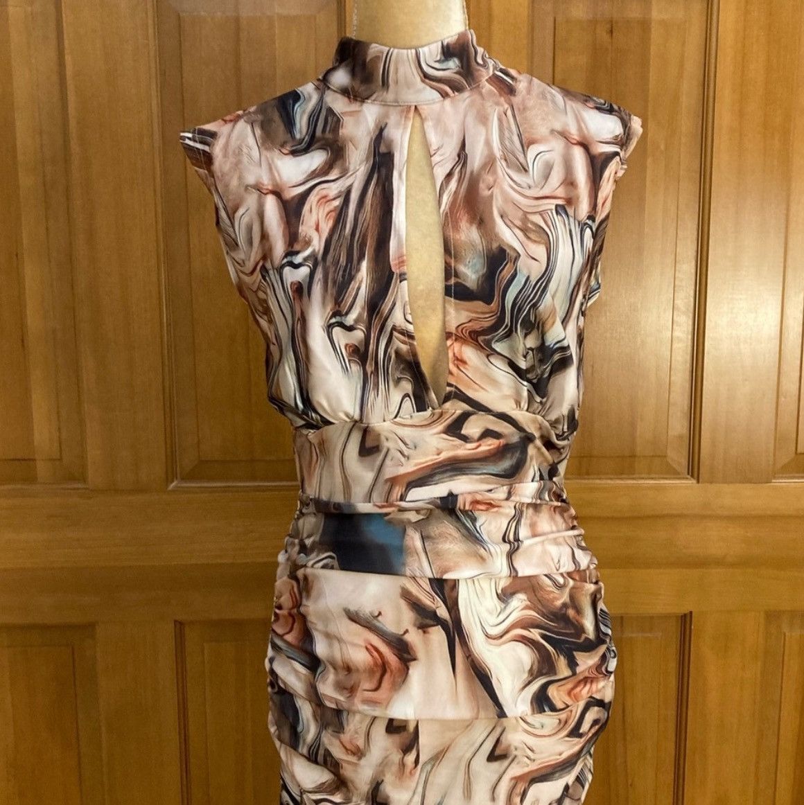 Designer × Other NWT , Lavishly Paris Marble Ruched Designer Dress Size S / US 4 / IT 40 - 2 Thumbnail
