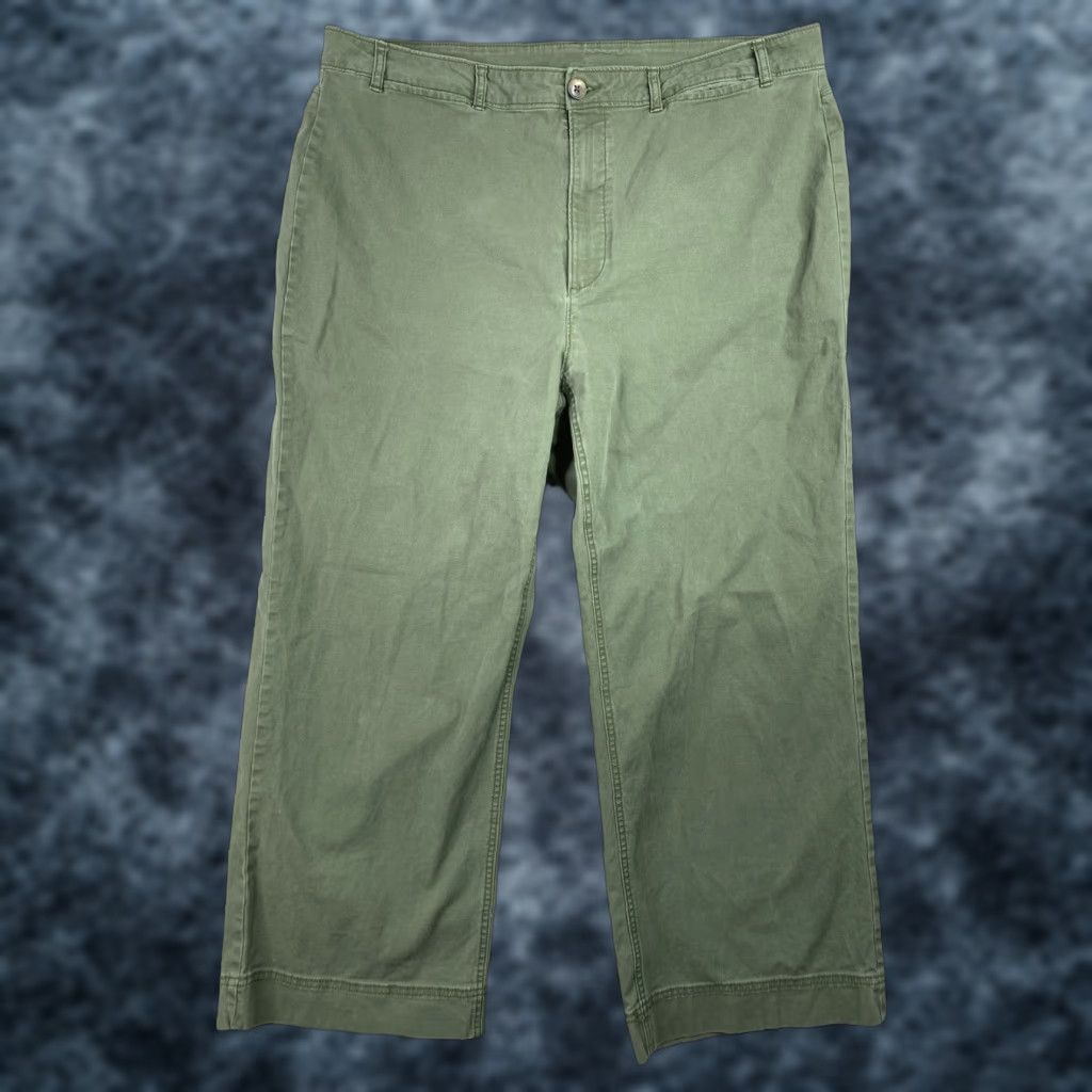 Old Navy Old Navy Wide-Leg Pants Womens 18 Tall Army Green Stretch High Rise Baggy Sh Regular Size 40" / US 18 - 1 Thumbnail
