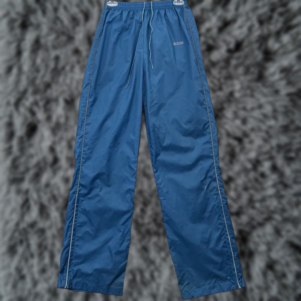Adidas Adidas Nylon Track Pants Mens 26 Regular Blue 80s Vintage Athletic Gorpcore Streetwear Sweatpants Pants Mens Size US 26 / EU 42 - 1 Thumbnail