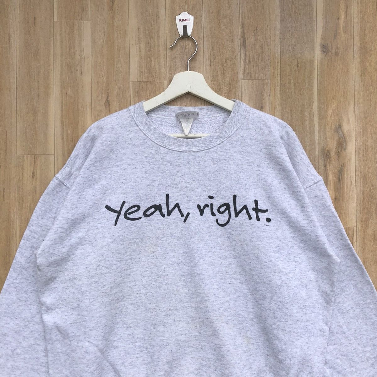 Vintage Vintage 90’s Yeah, Right Pullover Sweatshirt Size US L / EU 52-54 / 3 - 3 Thumbnail