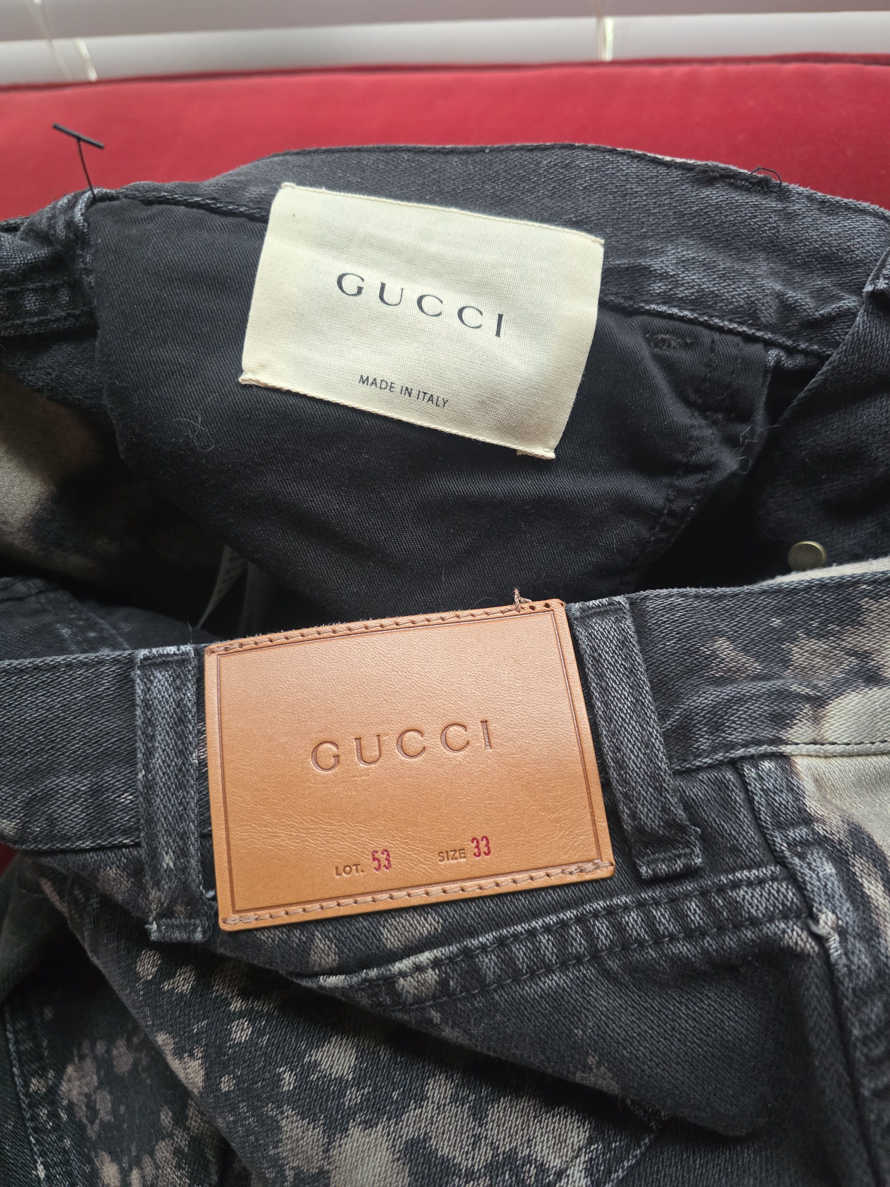 Gucci Gucci Bleached Black Denim Jeans/Beige Splatter Size 33 NWT Size US 33 - 12 Thumbnail
