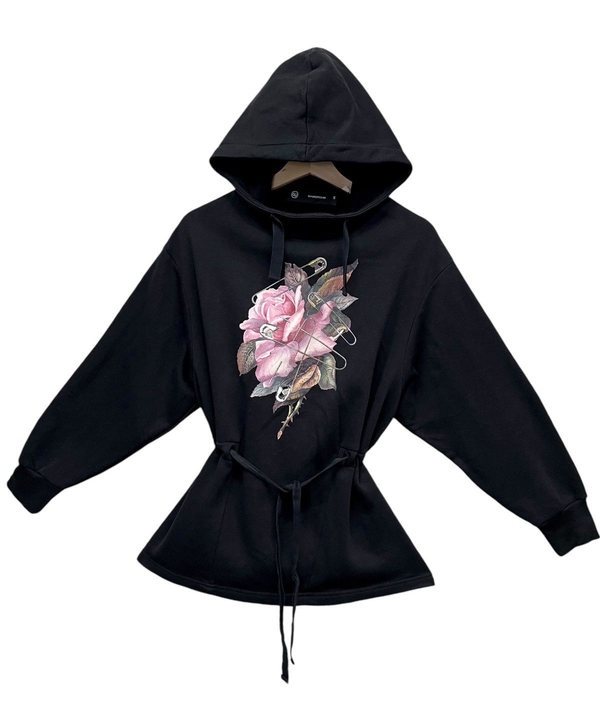 Undercover 🔥UNDERCOVER Art Safety Pin & Rose Black Baggy Hoodie Size XS / US 0-2 / IT 36-38 - 3 Thumbnail