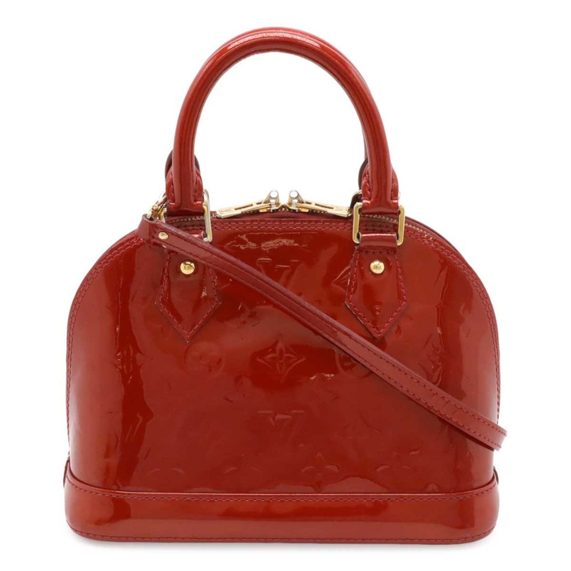 Louis Vuitton Monogram Vernis Alma BB Handbag Shoulder Bag Cerise