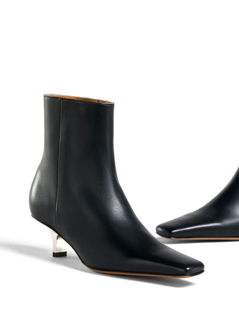 Marni o1w1db10125 Heeled Leather Ankle Boots in Black Size US 9 / IT 39 - 4 Thumbnail