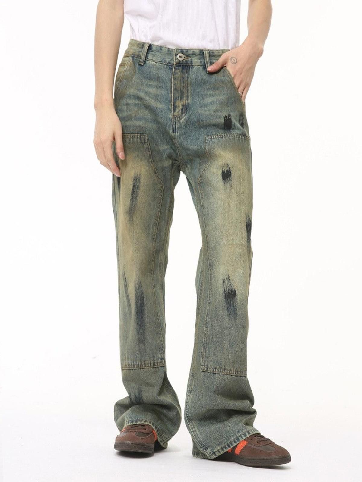 Vintage Paint Splatter Carpenter Straight Flared Denim Jeans Size US 30 / EU 46 - 2 Thumbnail