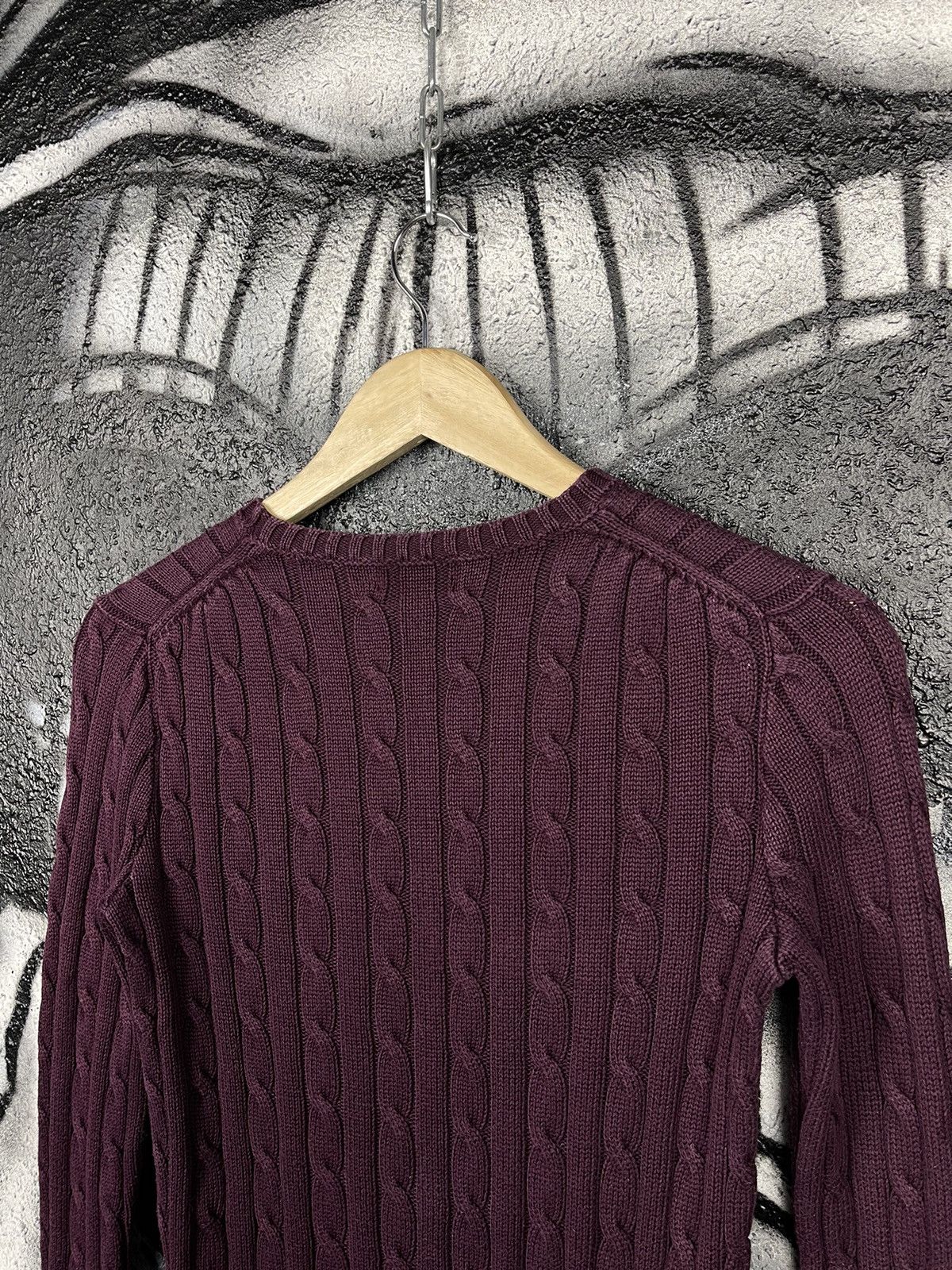 Polo Ralph Lauren Polo Ralph Lauren Cable Knit Burgundy Sweater Size XS Size XS / US 0-2 / IT 36-38 - 8 Thumbnail